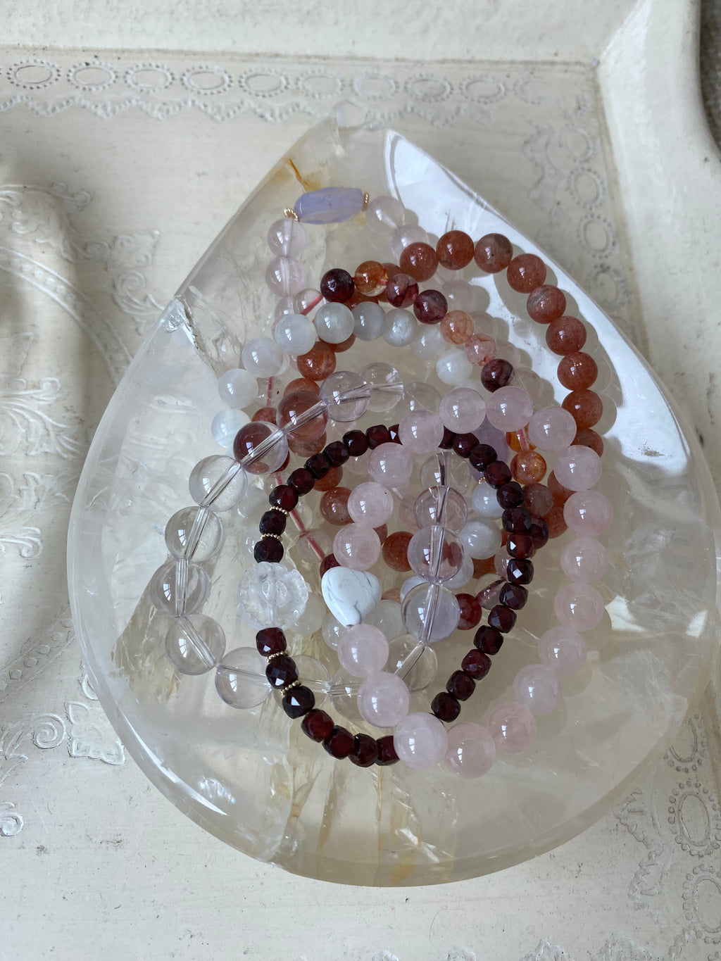 Clear Quartz bowl with golden healer