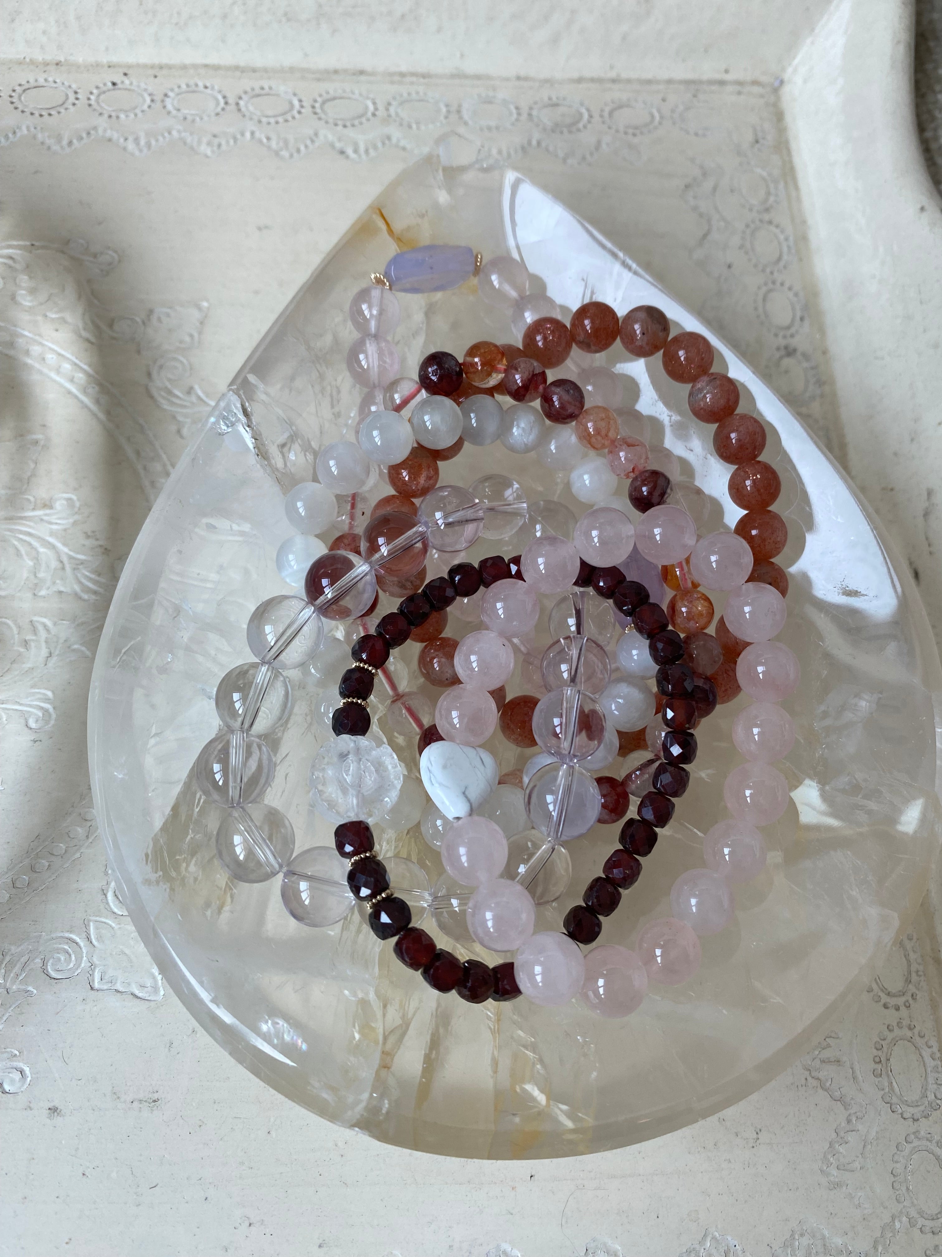 Clear Quartz bowl with golden healer