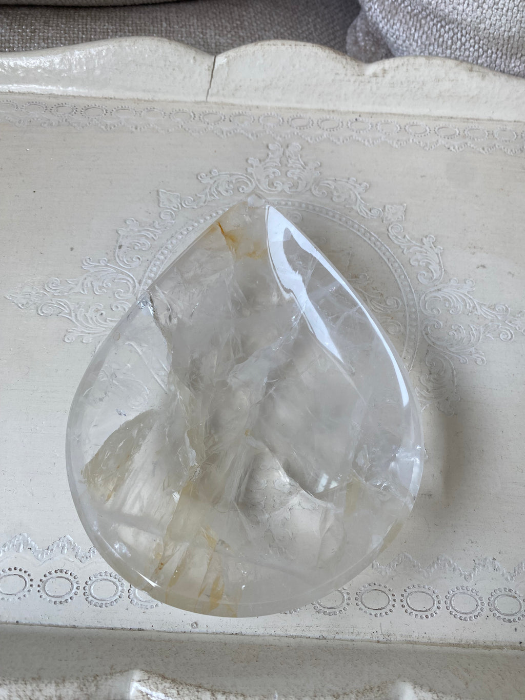 Clear Quartz bowl with golden healer