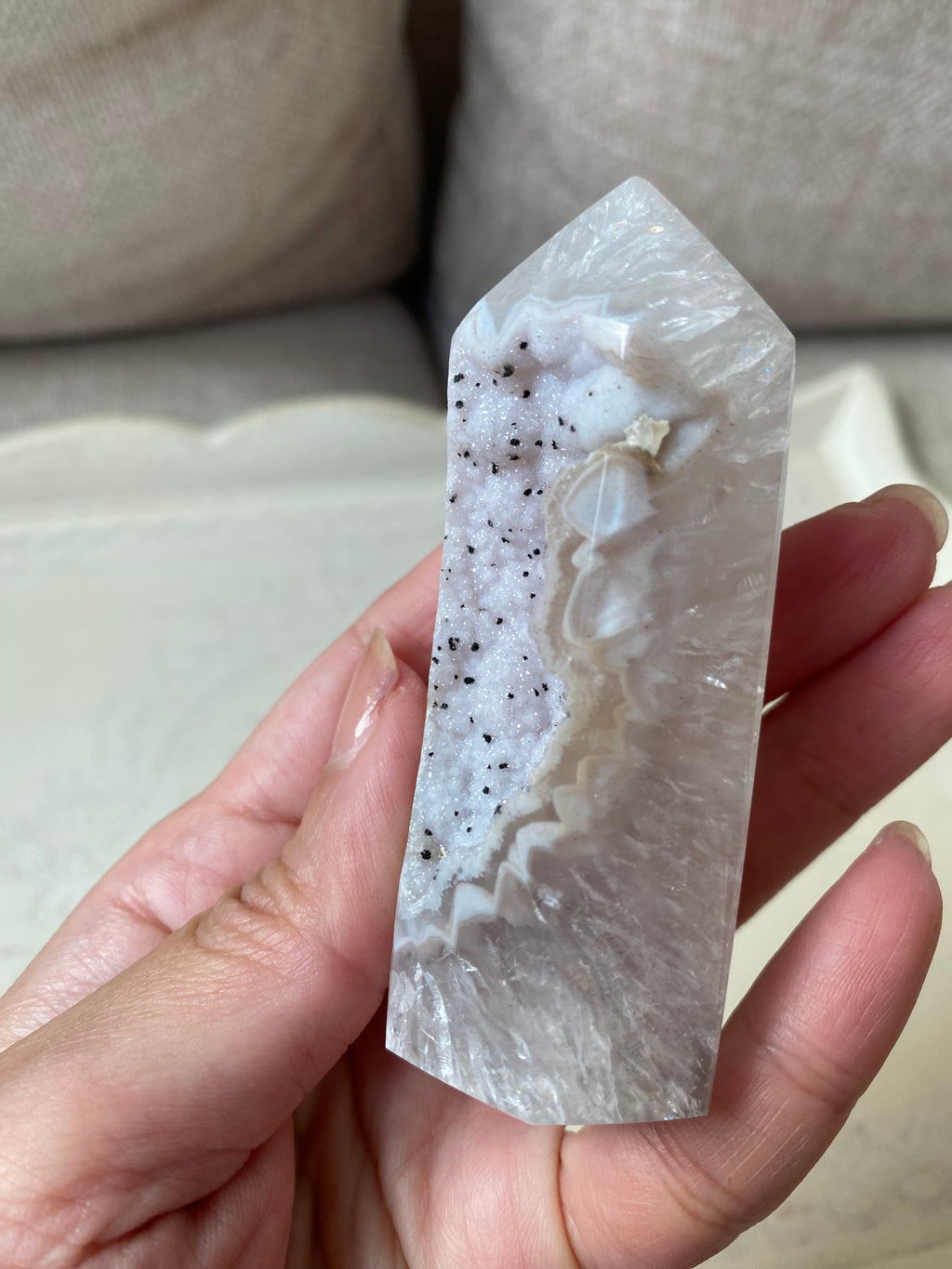 Agate Druzy Tower