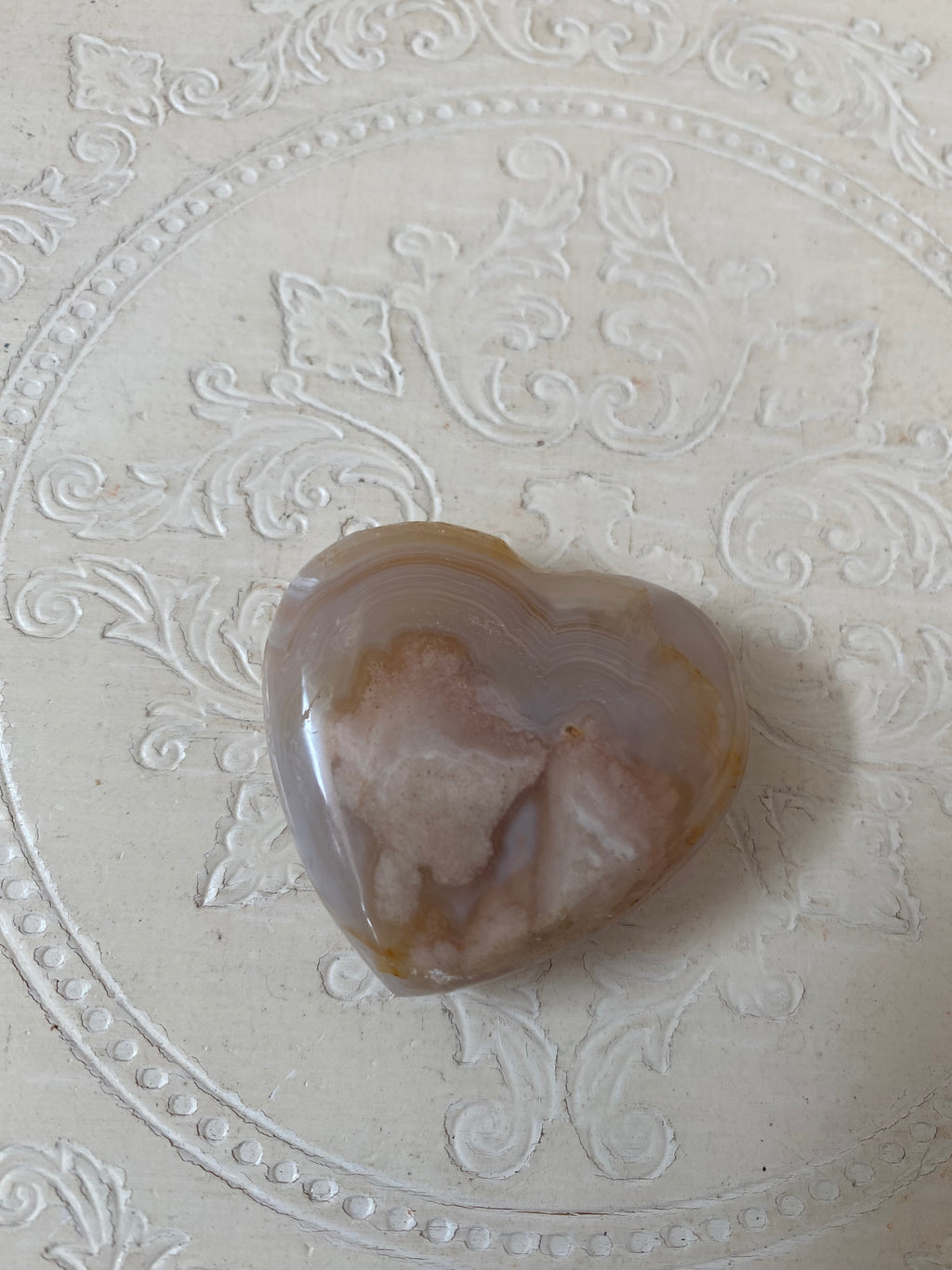 Flower Agate Heart