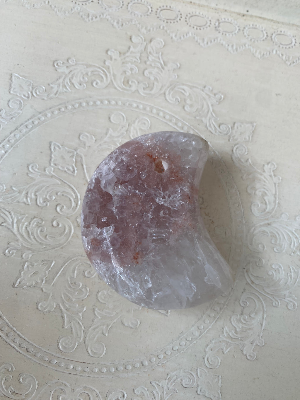 Pink Amethyst Moon with stand