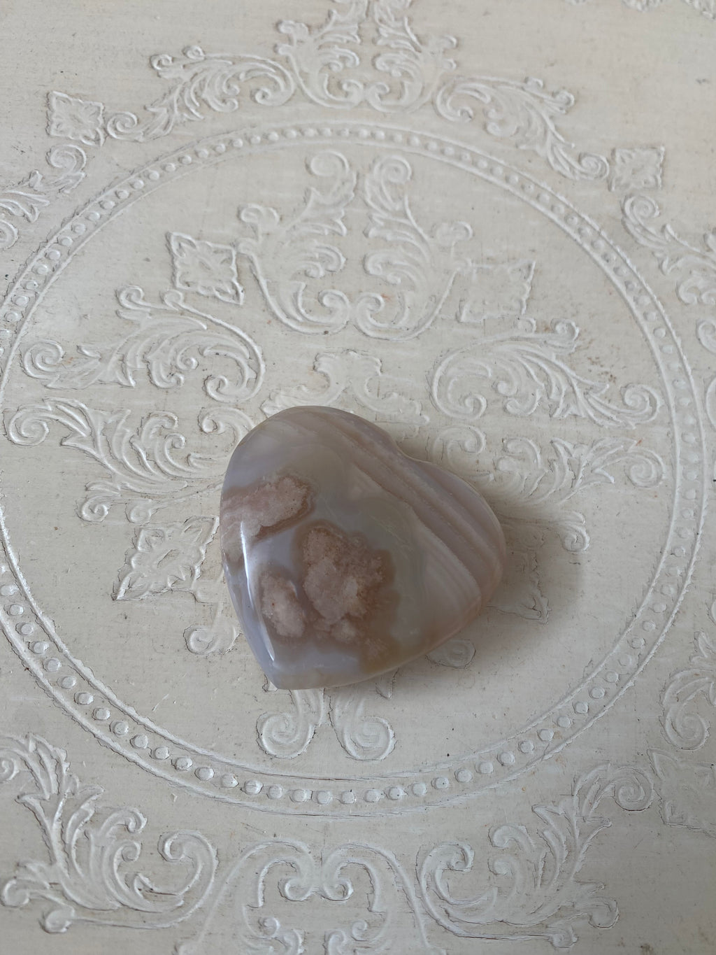 Flower Agate Heart
