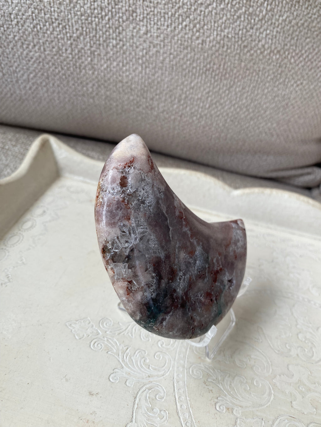 Pink Amethyst Moon with Jasper