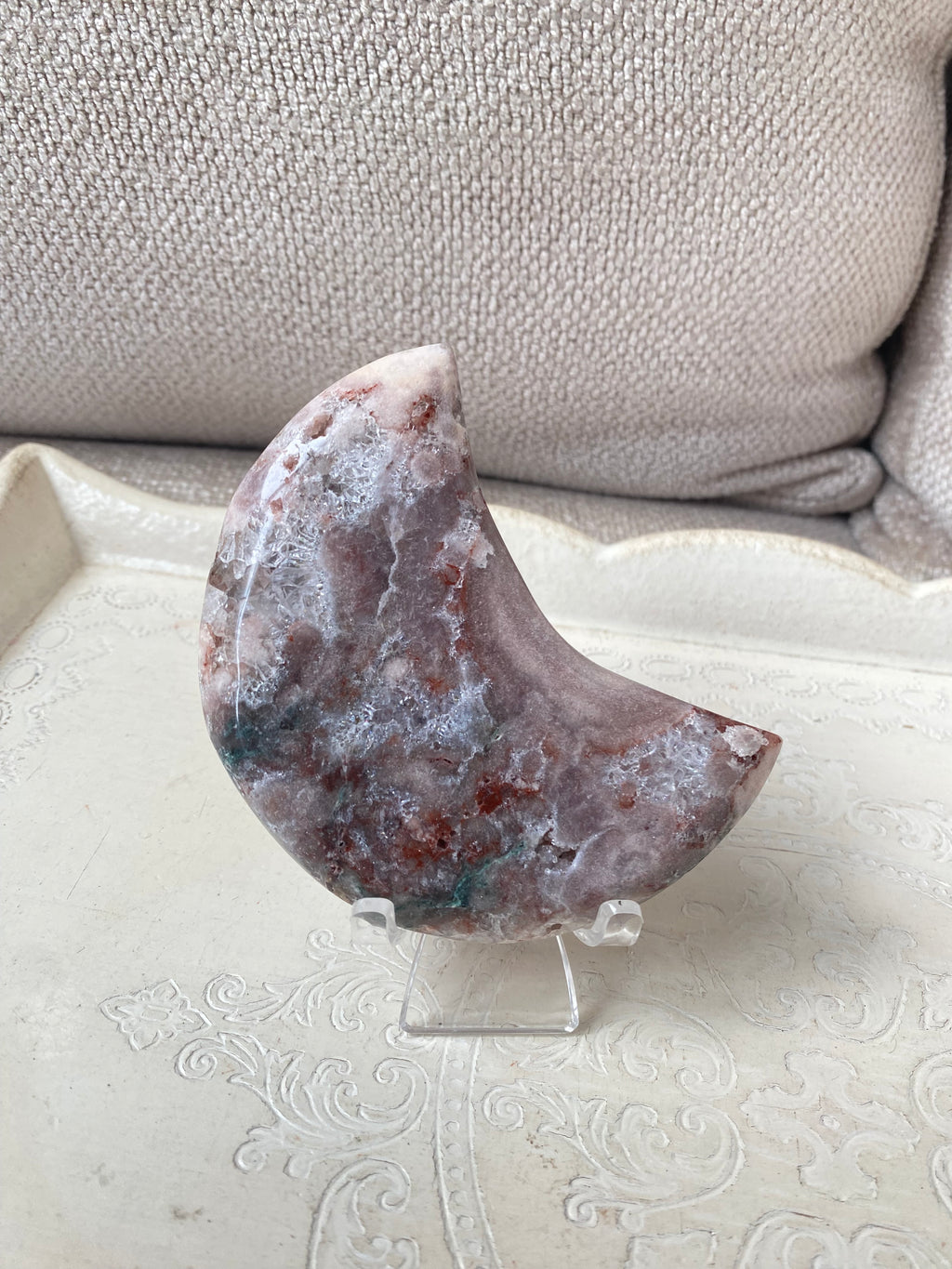 Pink Amethyst Moon with Jasper