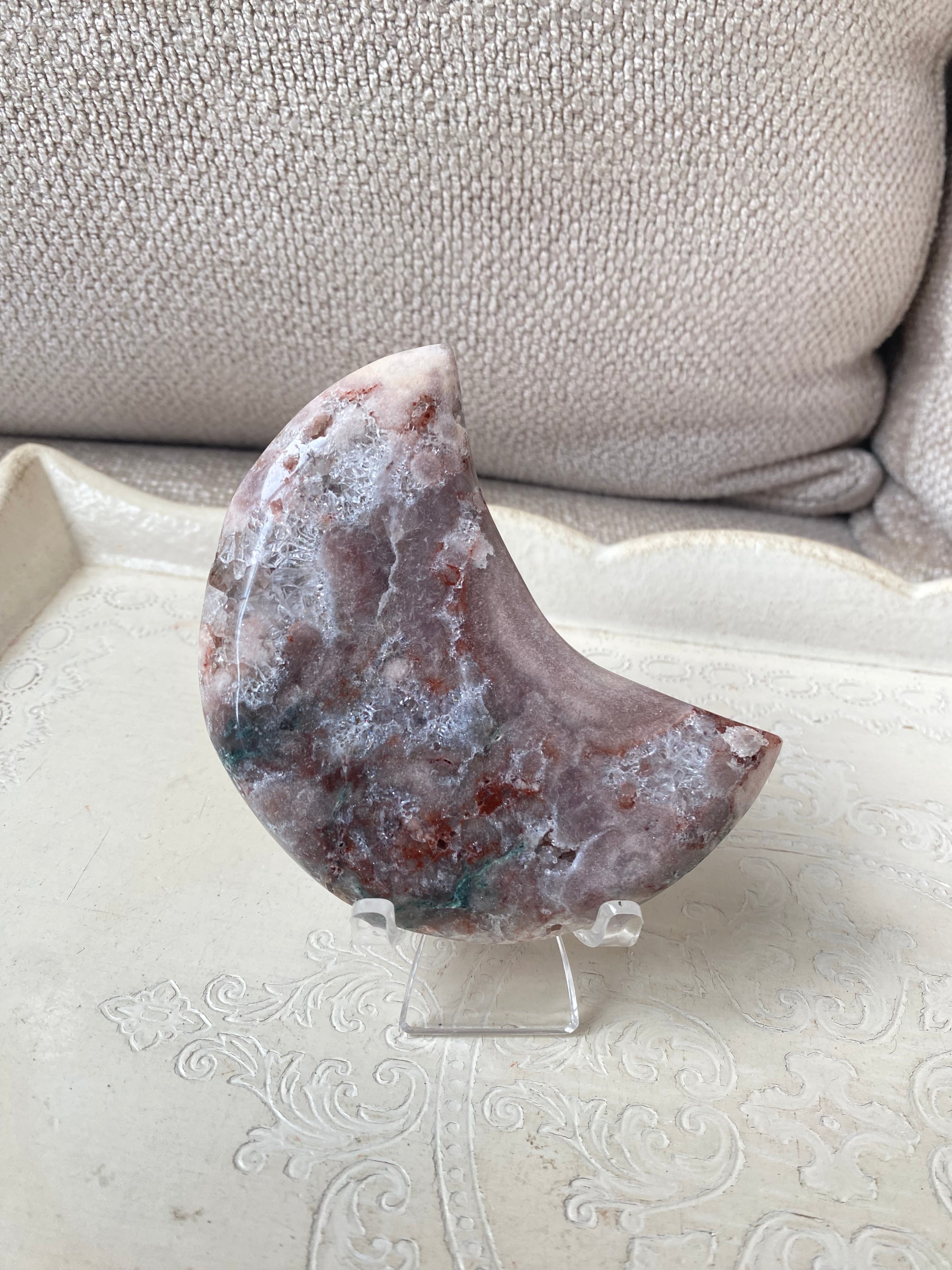 Pink Amethyst Moon with Jasper