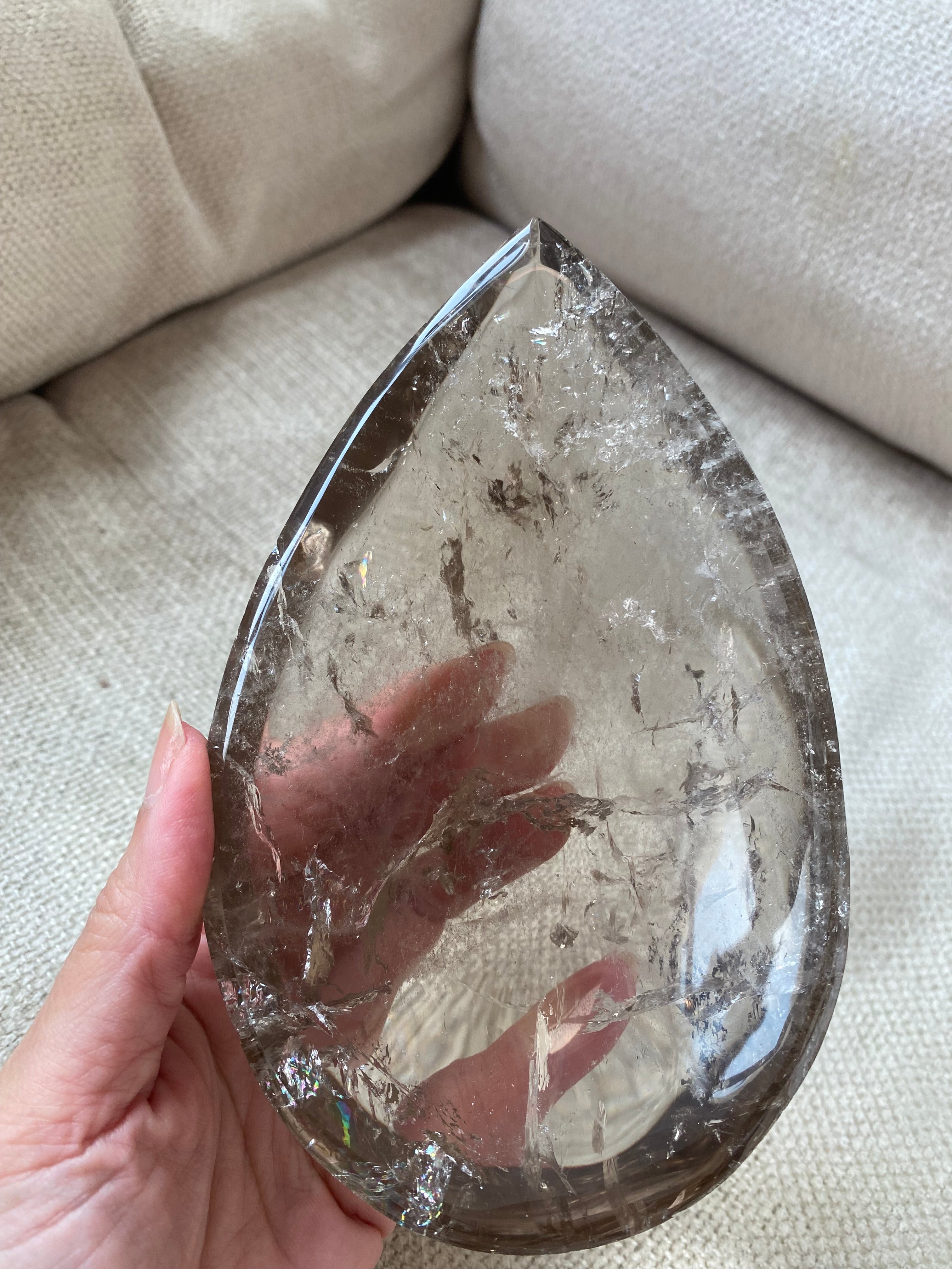 Smoky Quartz Tear drop bowl