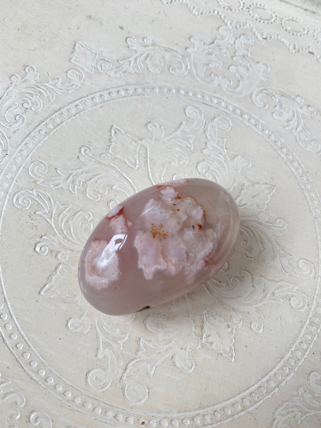 Flower Agate Palm Stone