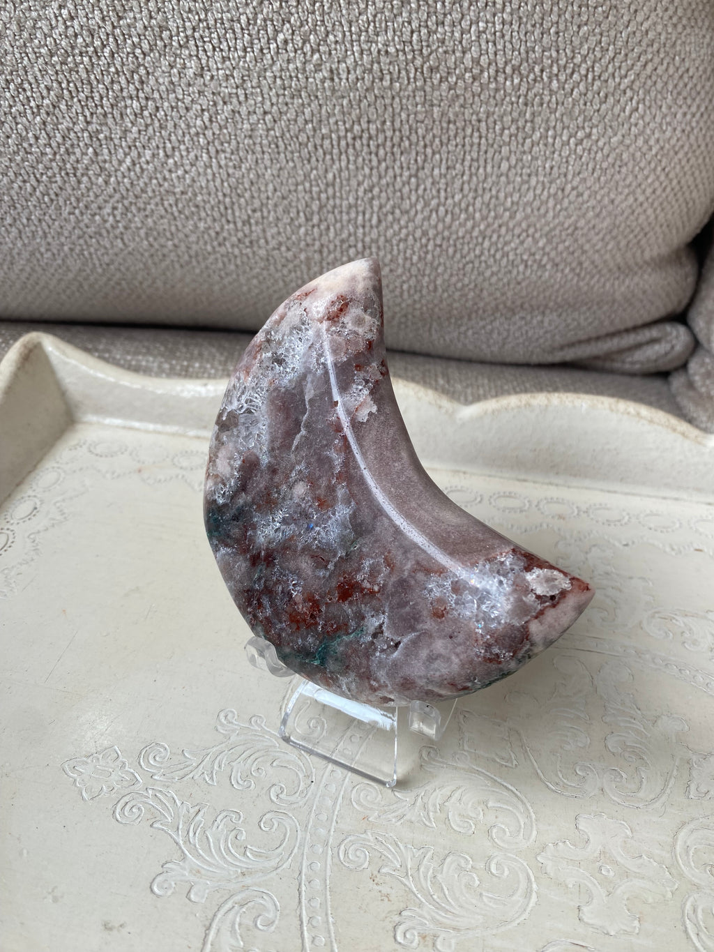 Pink Amethyst Moon with Jasper