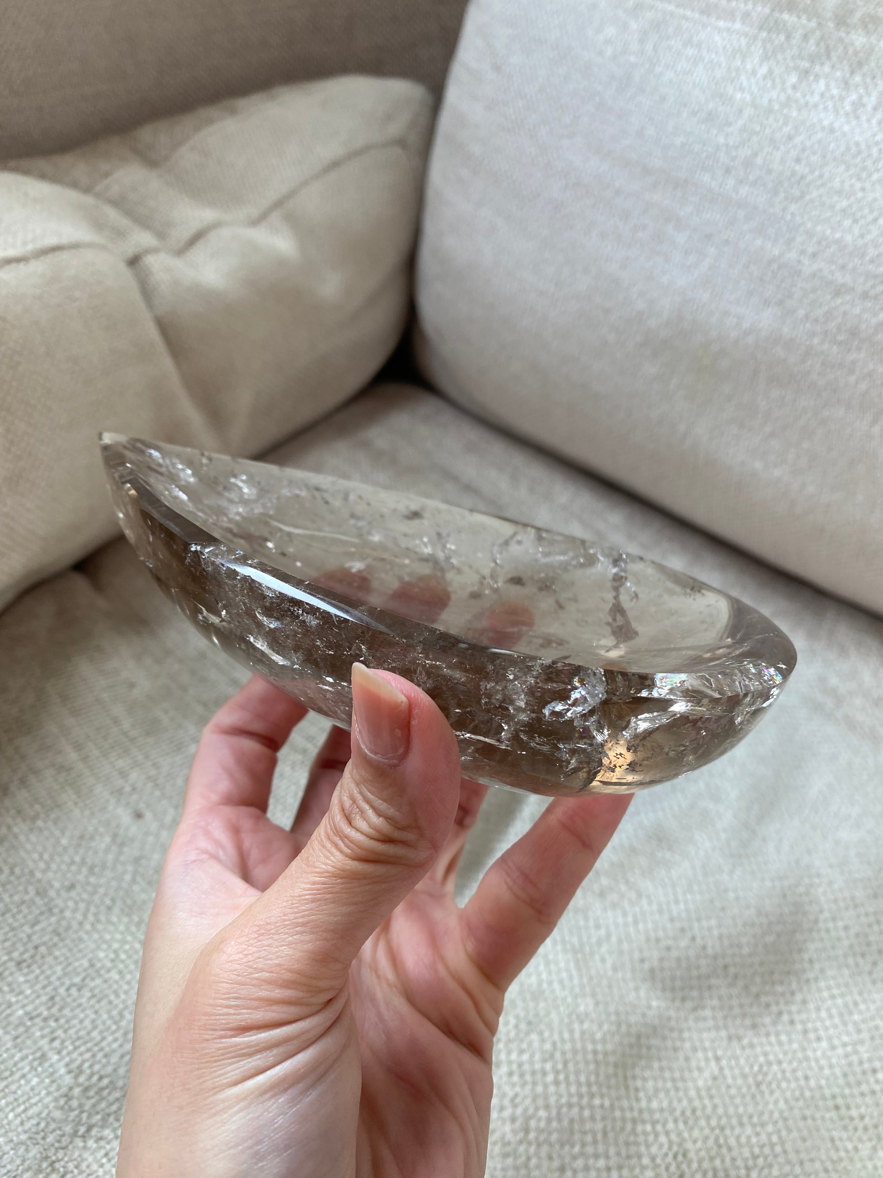 Smoky Quartz Tear drop bowl