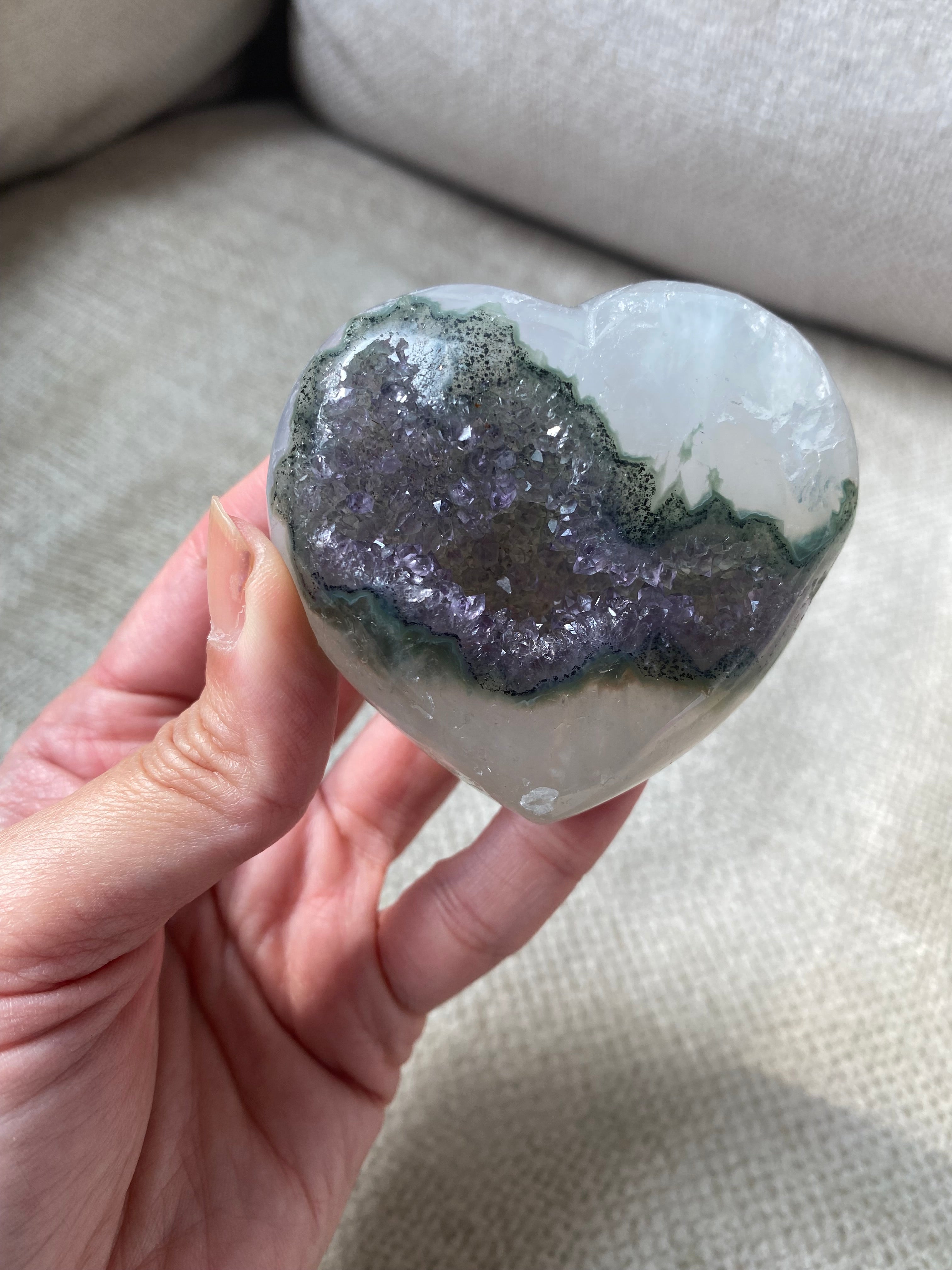 Amethyst Heart (Green and Purple)