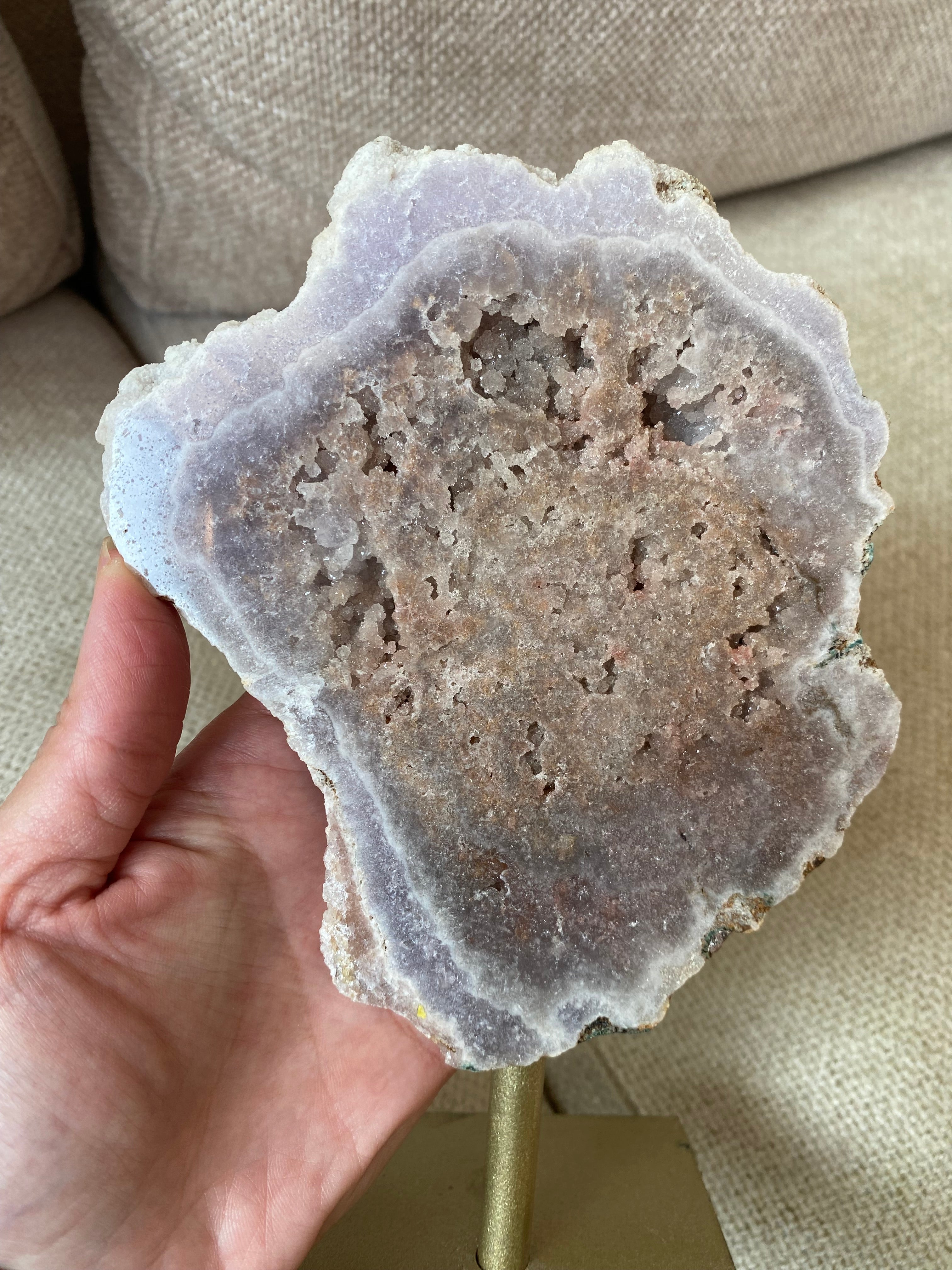 Pink Amethyst Slab on stand