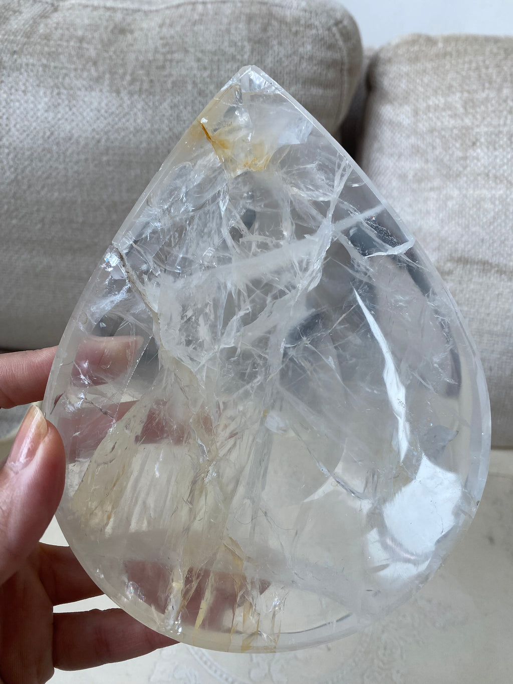 Clear Quartz bowl with golden healer