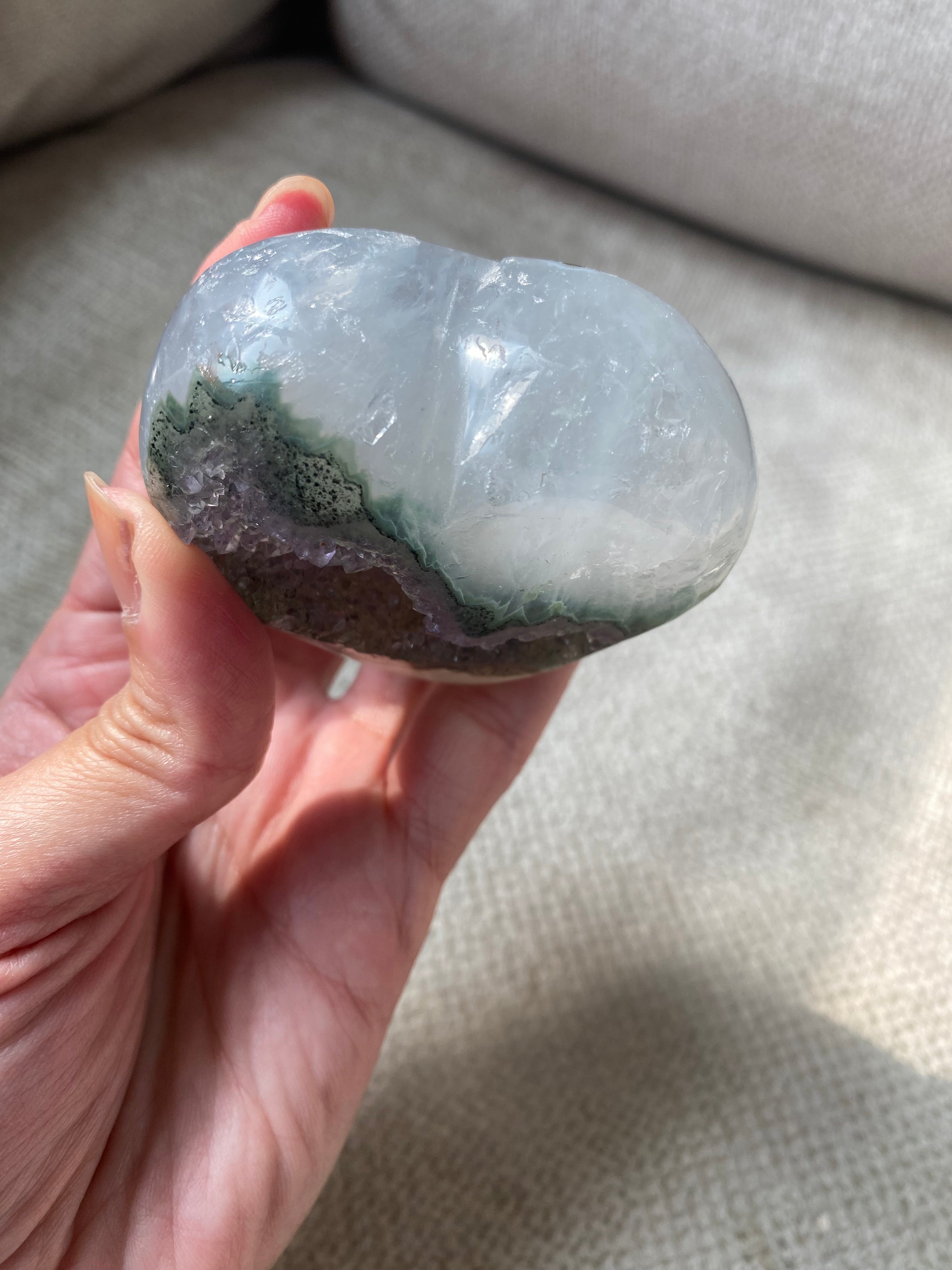 Amethyst Heart (Green and Purple)