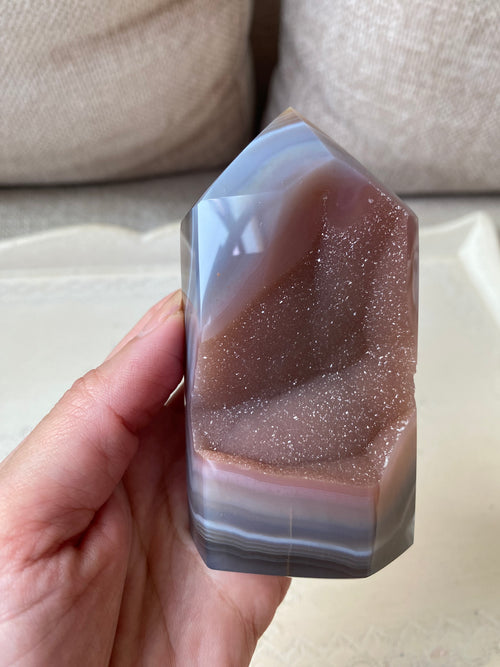 Agate Druzy Tower