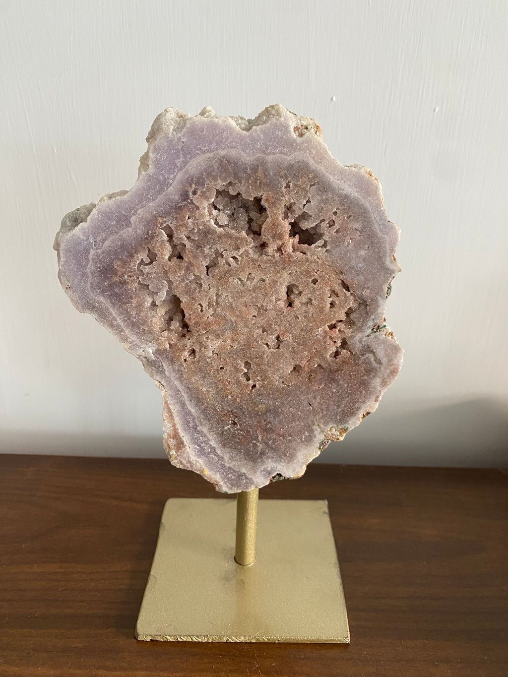 Pink Amethyst Slab on stand