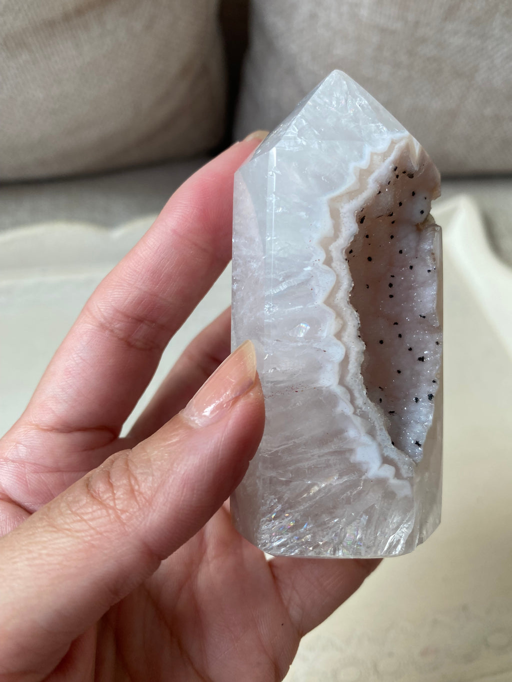 Agate Druzy Tower