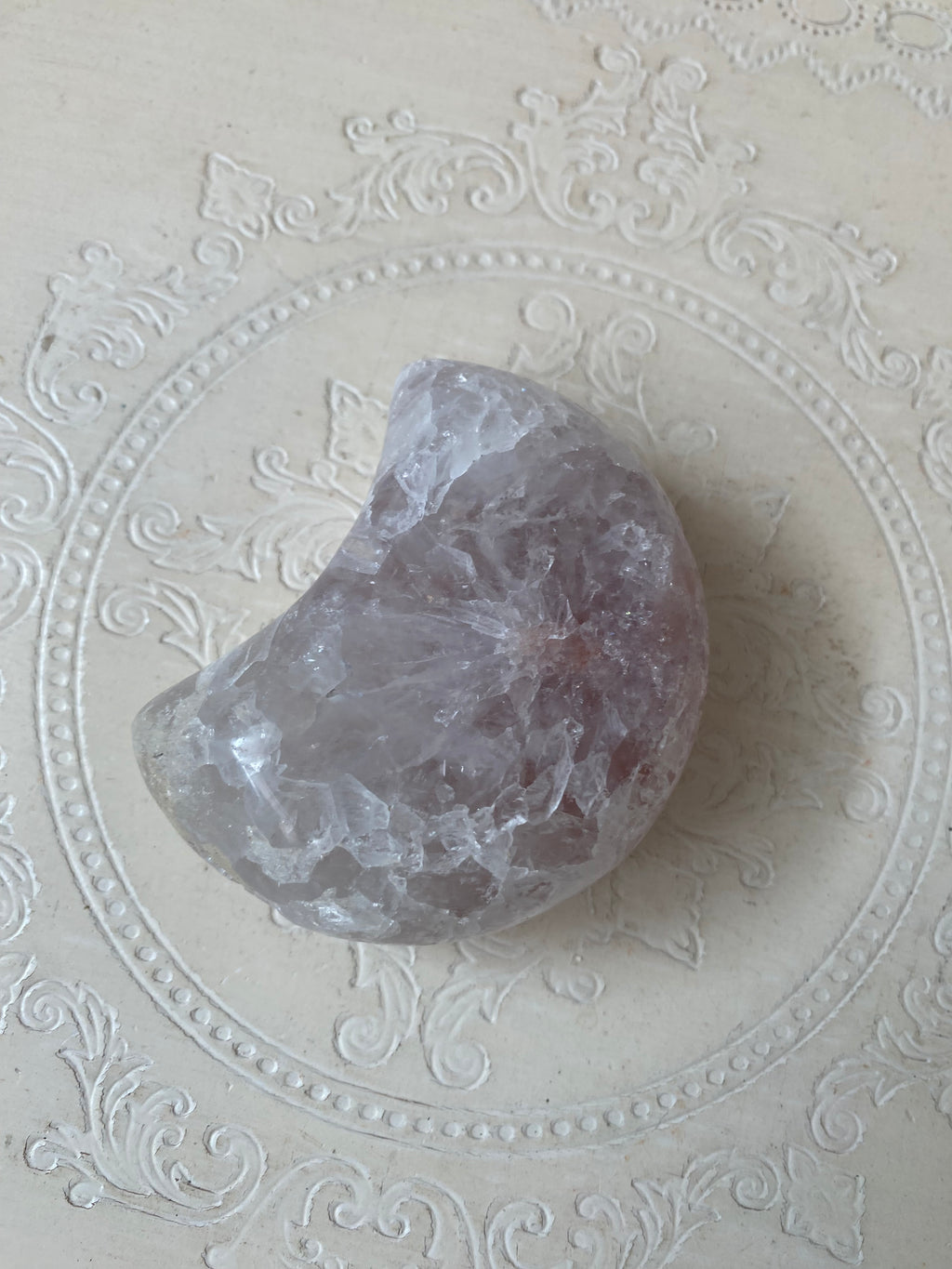 Pink Amethyst Moon with stand