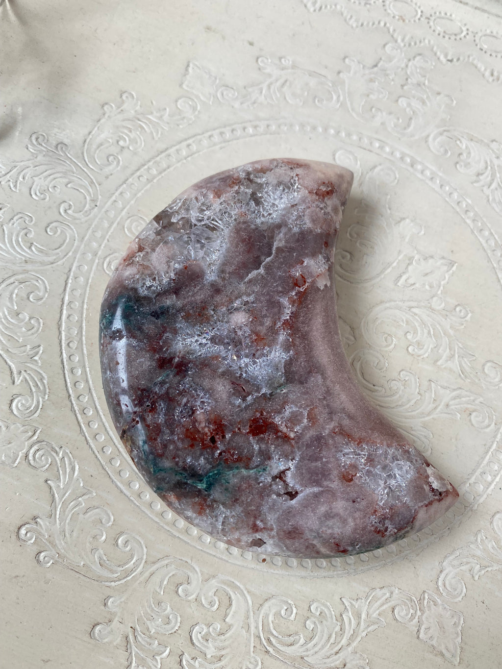 Pink Amethyst Moon with Jasper