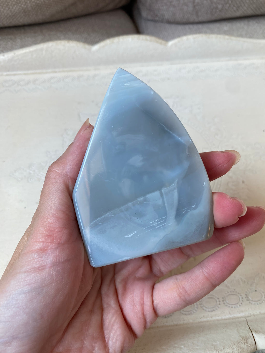 Agate flame with Druzy