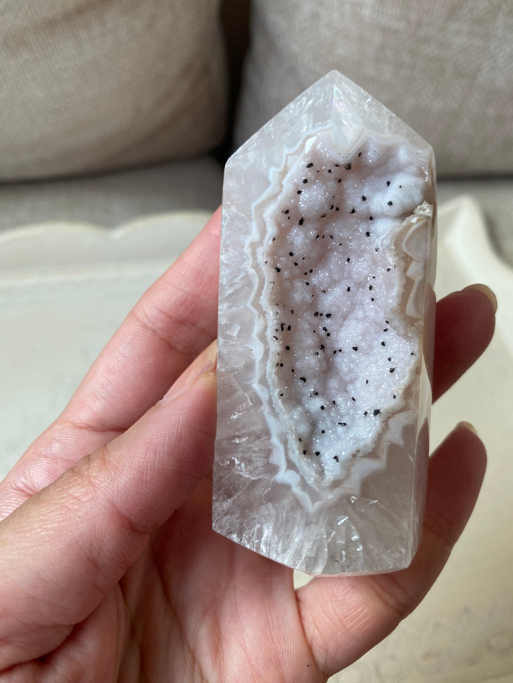 Agate Druzy Tower