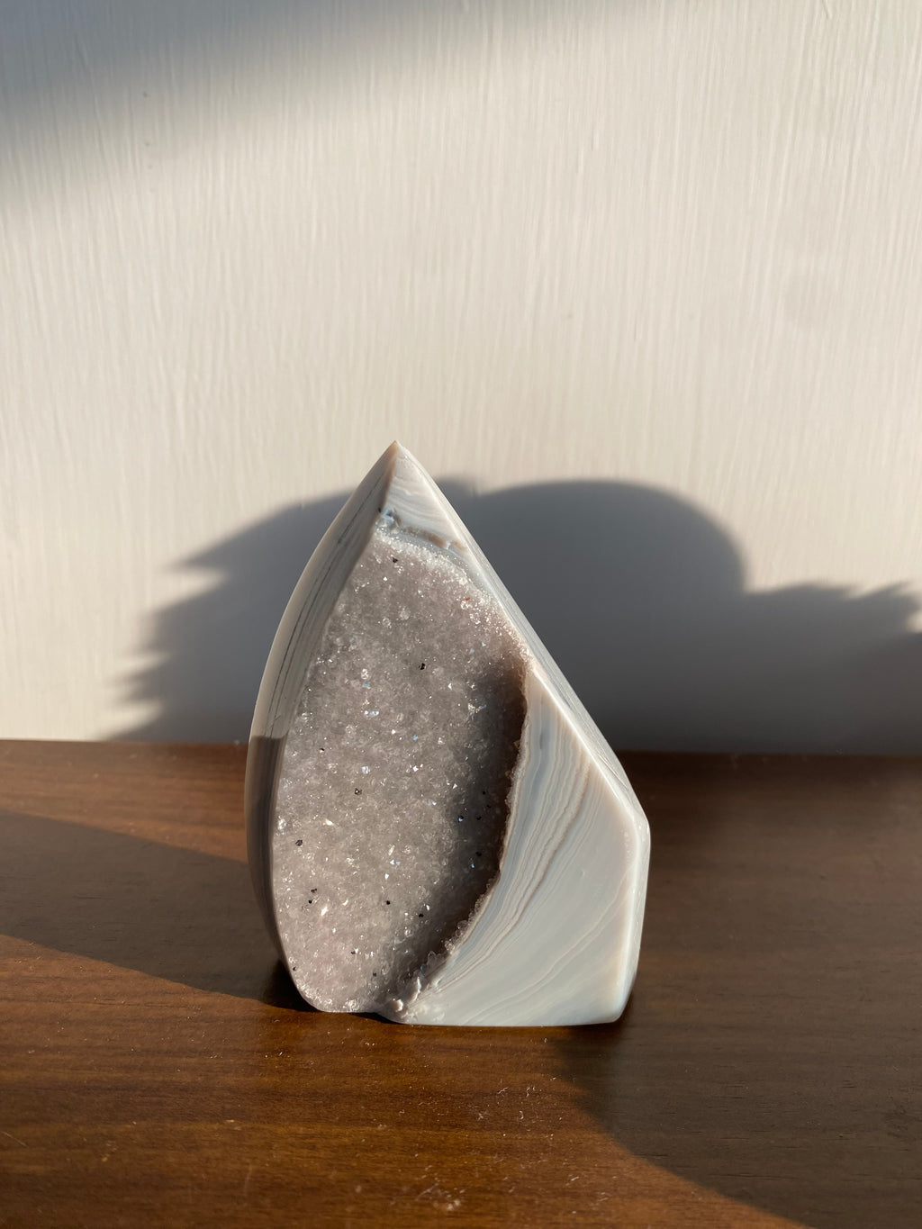 Agate flame with Druzy