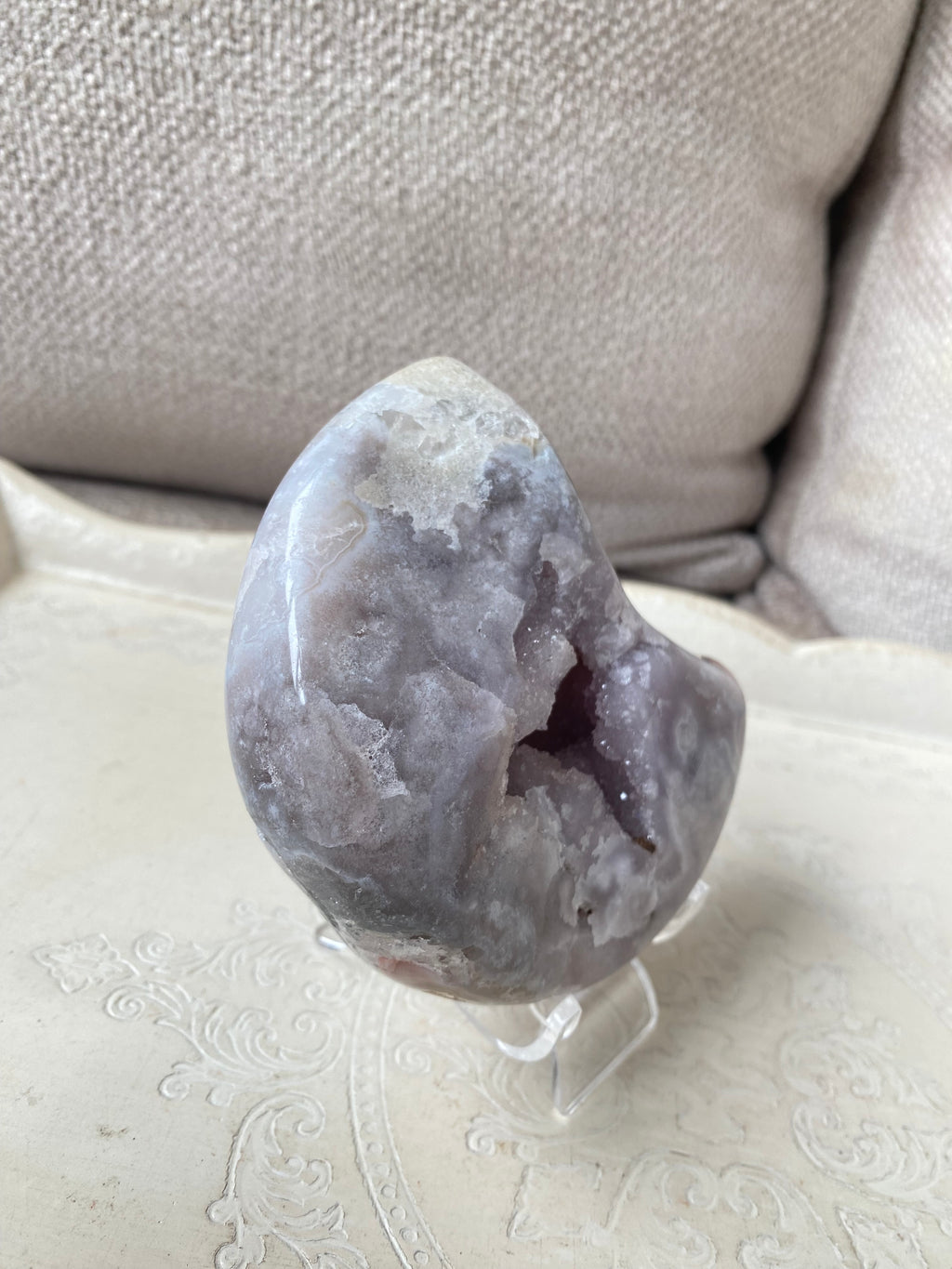 Druzy Pink Amethyst Moon