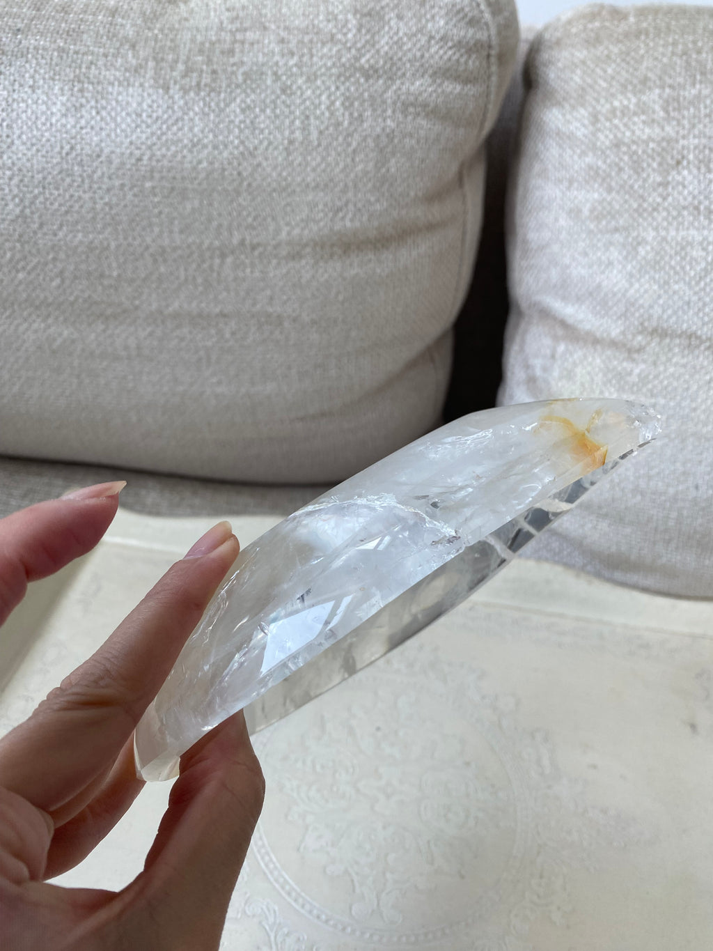 Clear Quartz bowl with golden healer