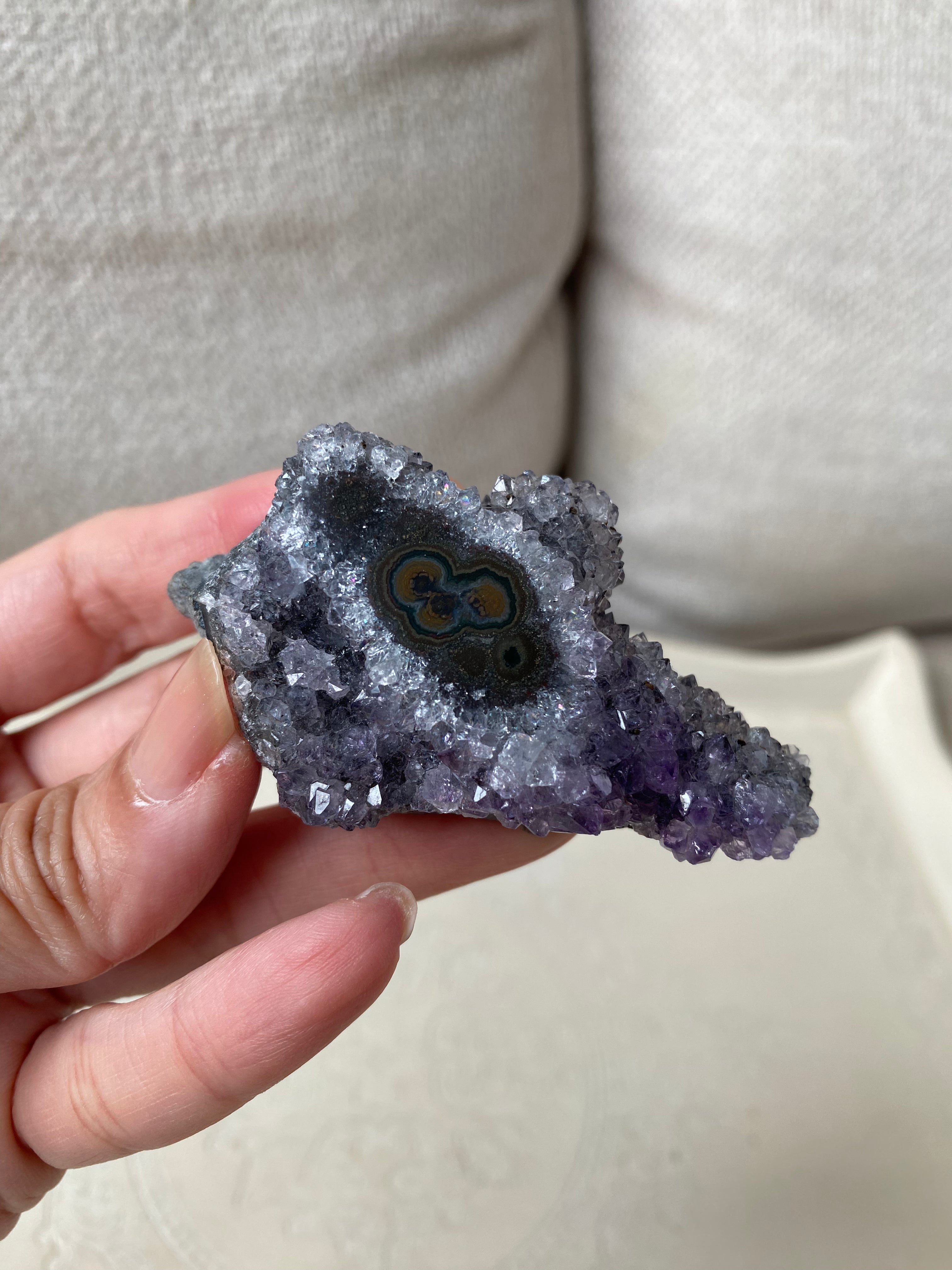 Amethyst Cluster with Agate Eye