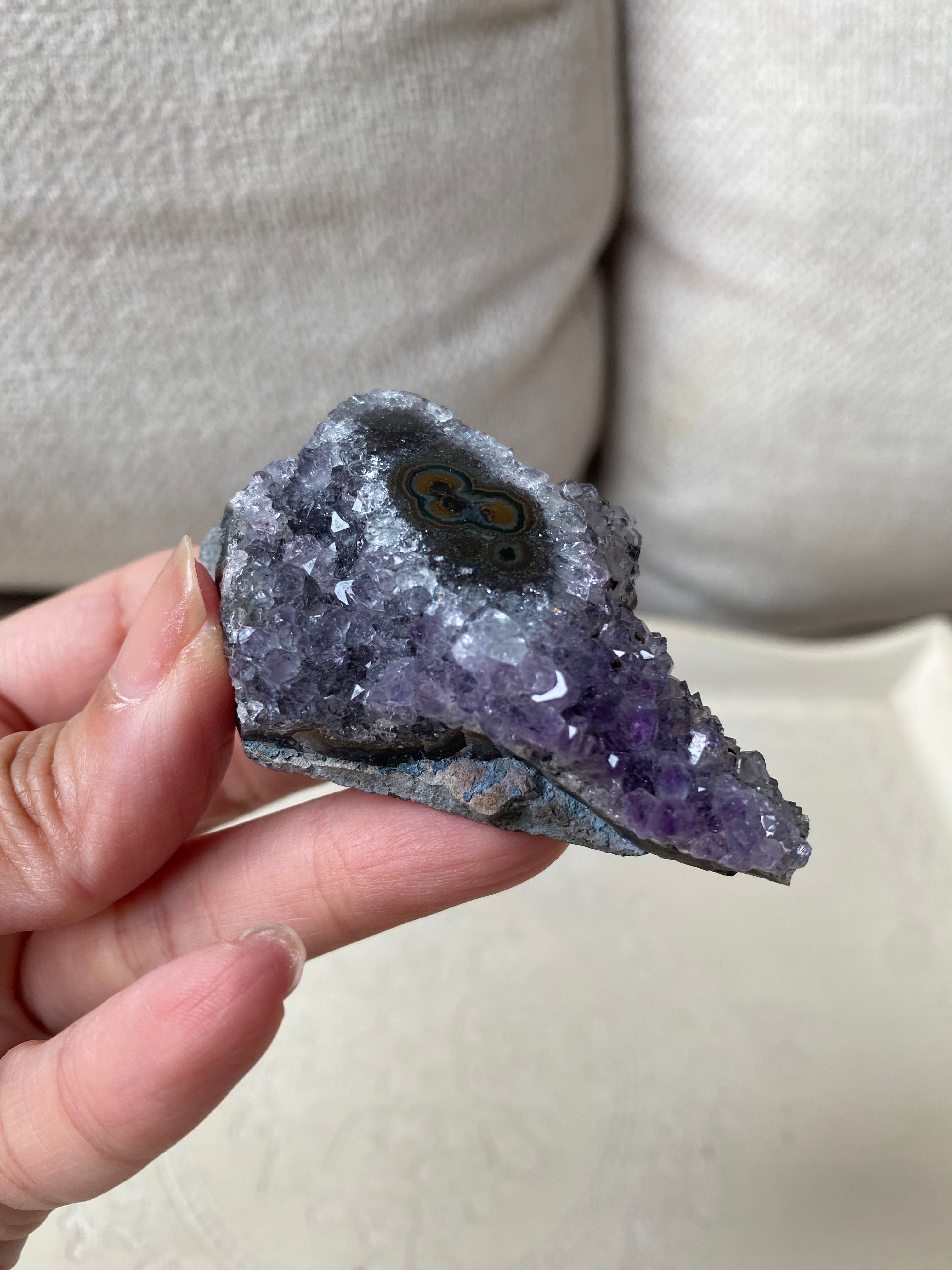 Amethyst Cluster with Agate Eye
