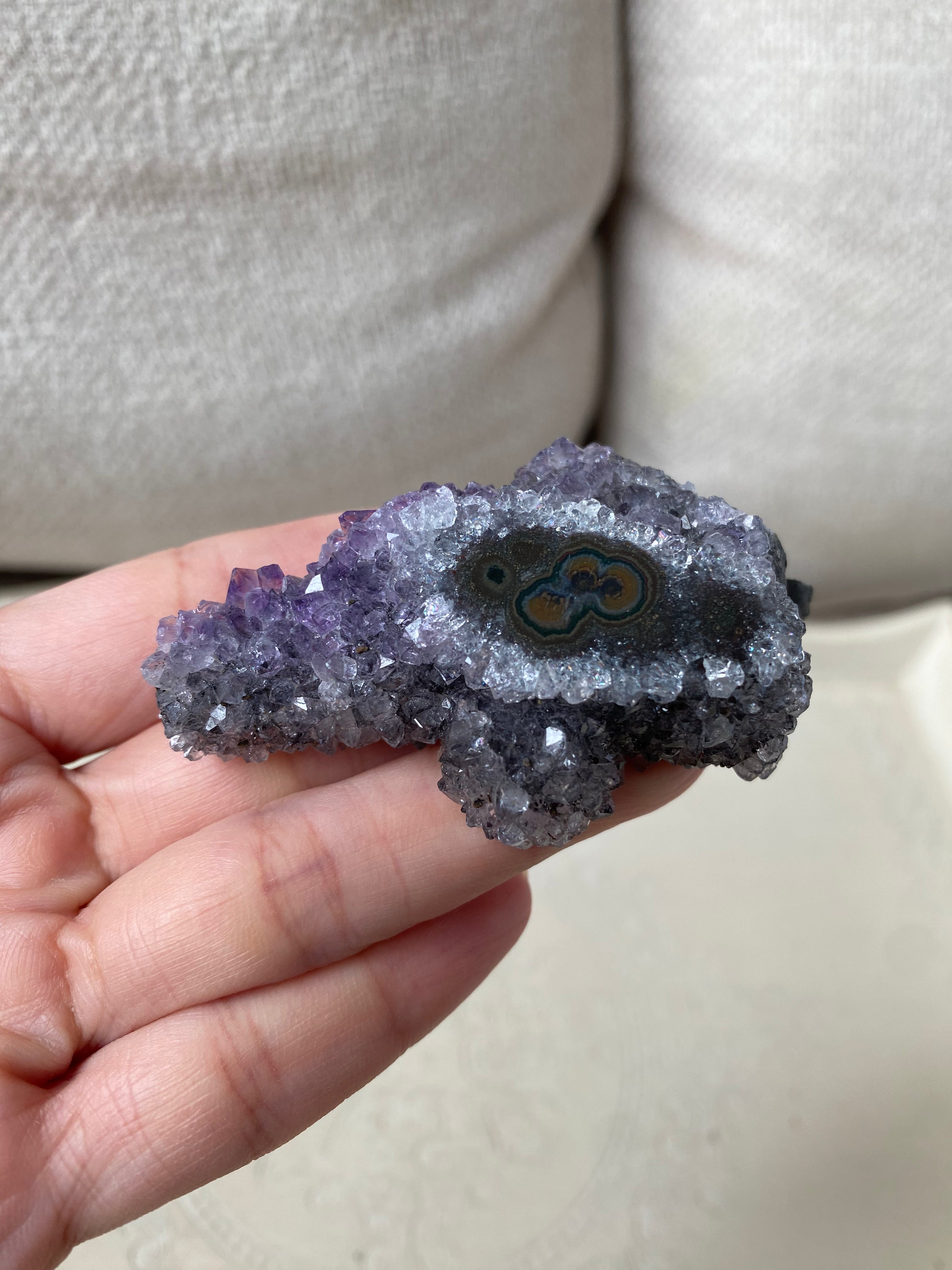 Amethyst Cluster with Agate Eye