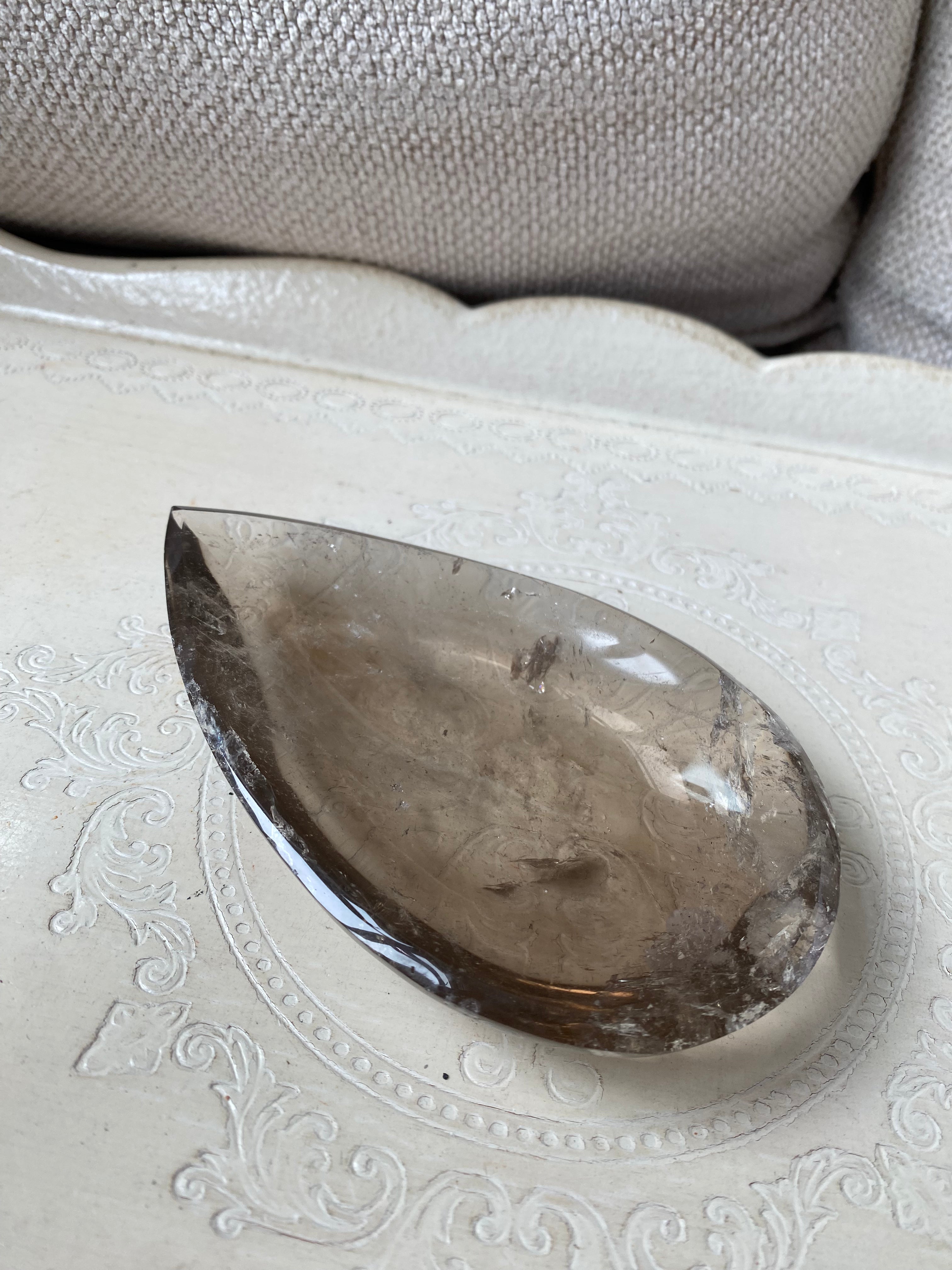 Smoky Quartz tear drop bowl