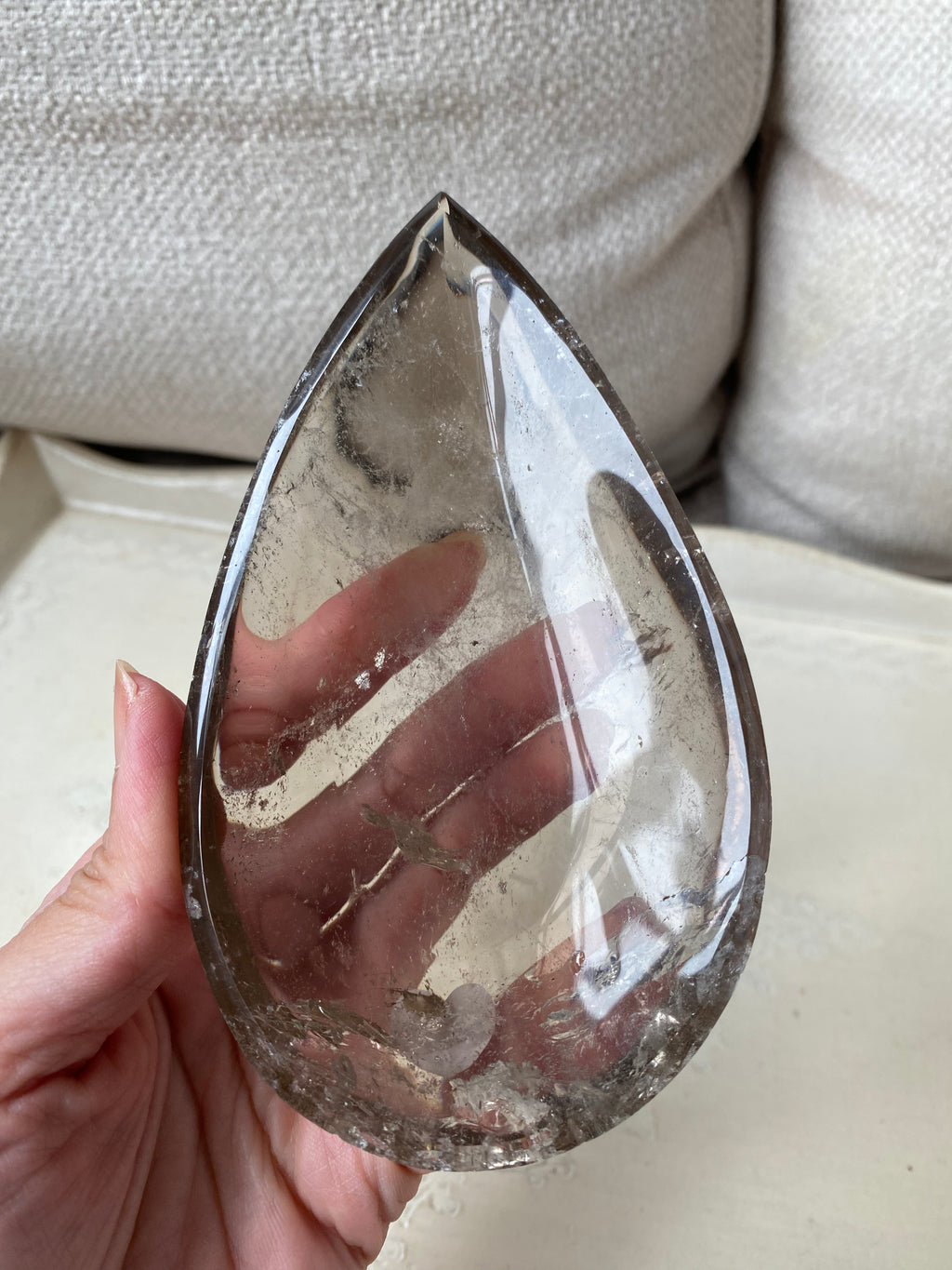 Smoky Quartz tear drop bowl