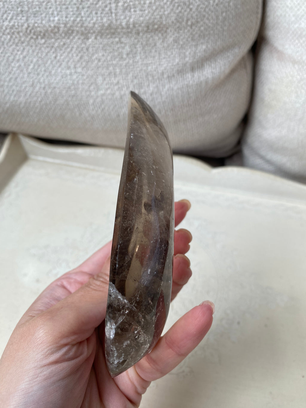 Smoky Quartz tear drop bowl