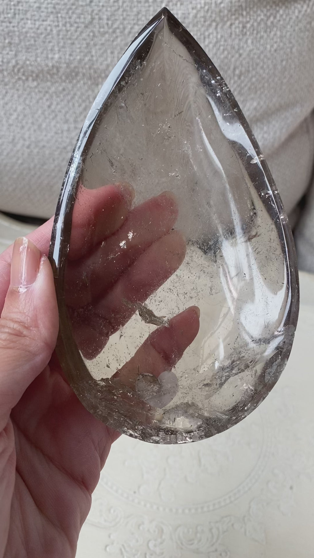 Smoky Quartz tear drop bowl