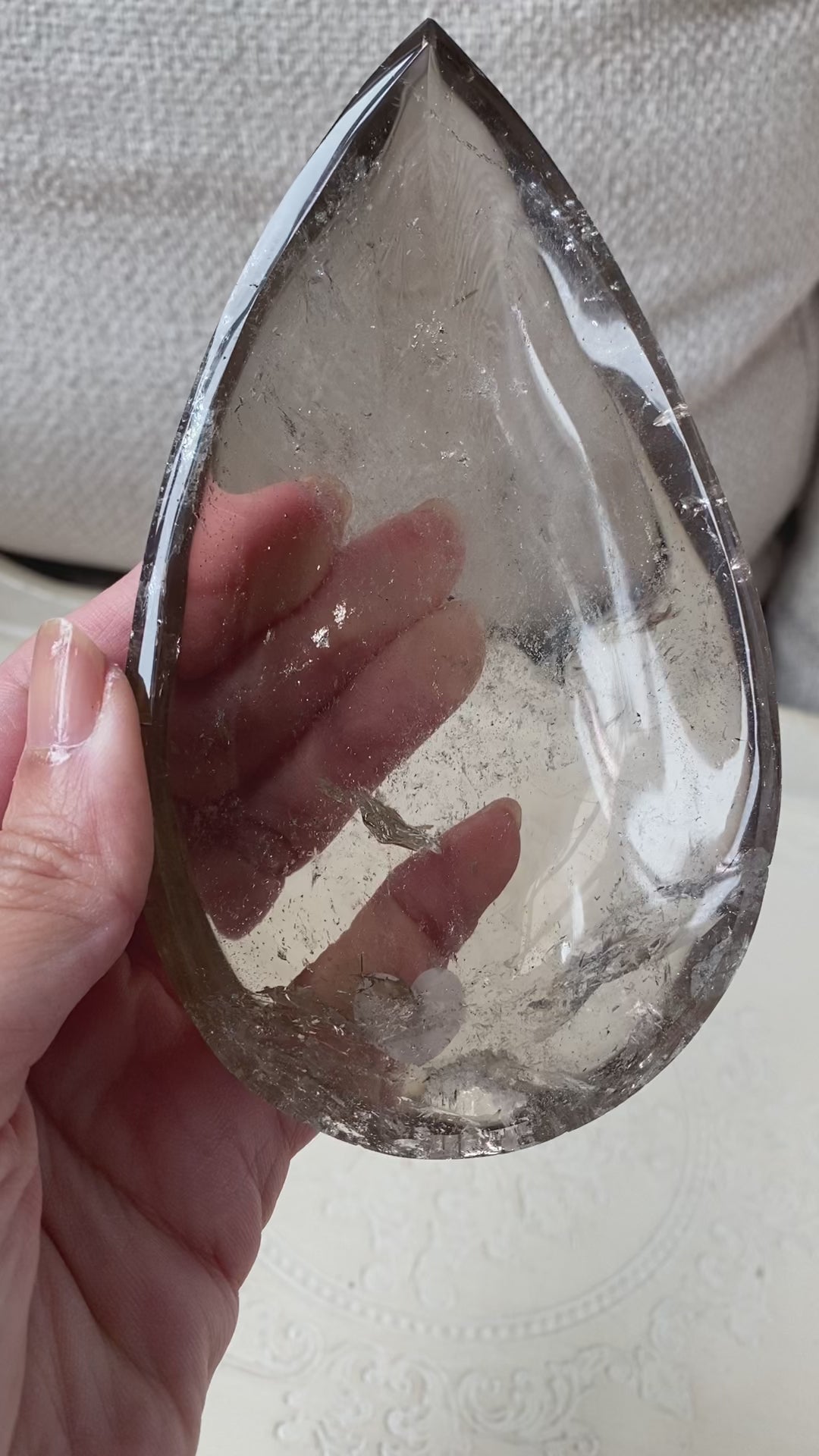 Smoky Quartz tear drop bowl