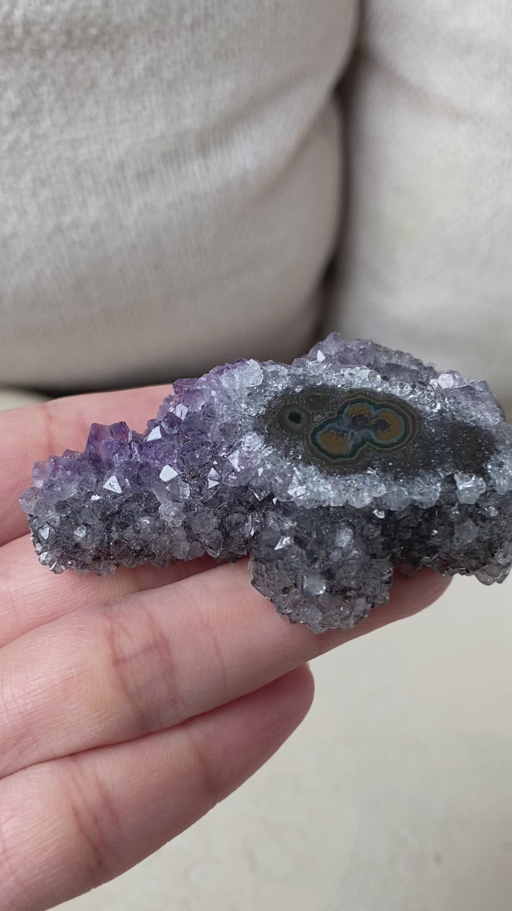 Amethyst Cluster with Agate Eye