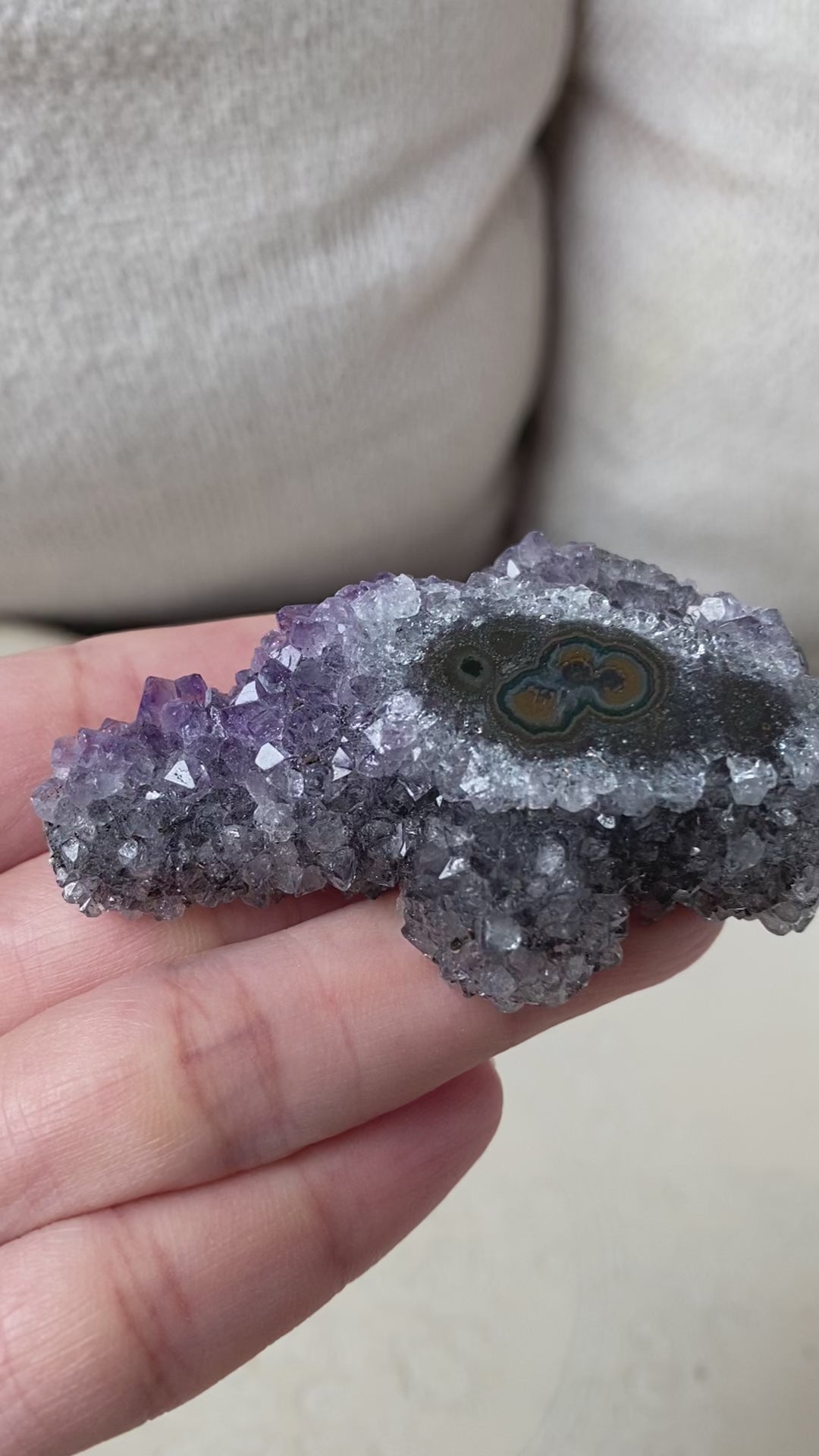 Amethyst Cluster with Agate Eye