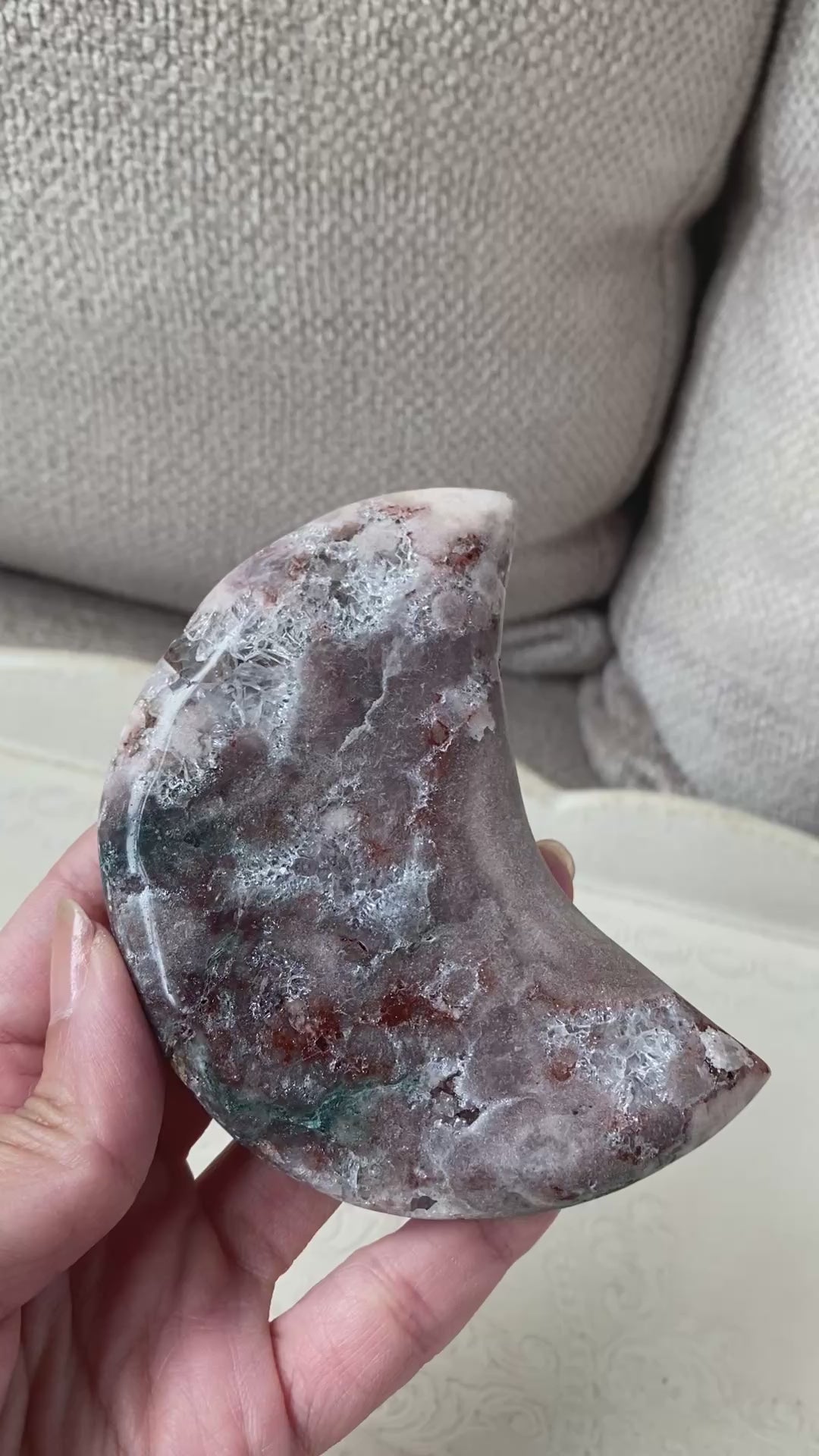 Pink Amethyst Moon with Jasper