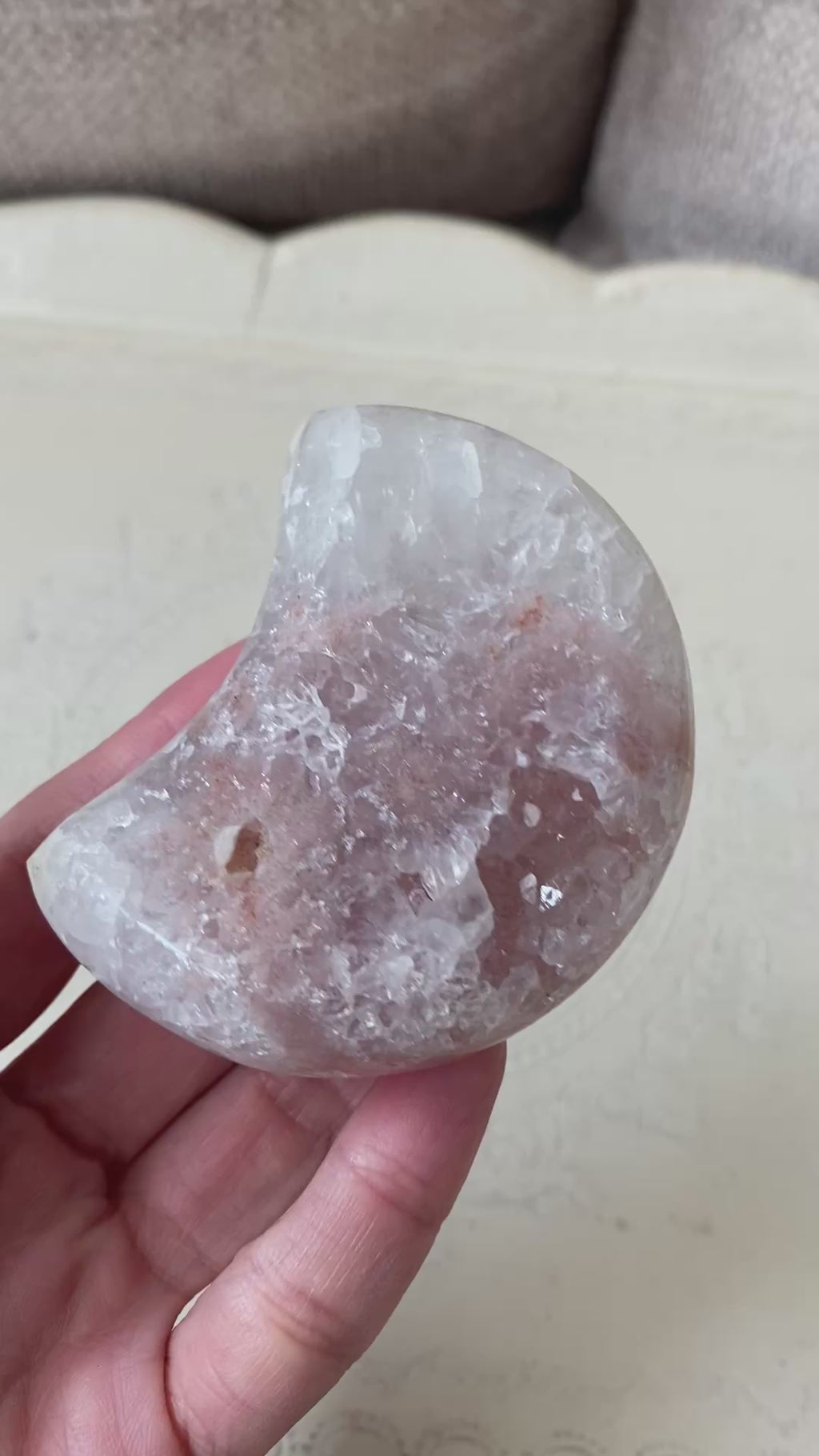 Pink Amethyst Moon with stand