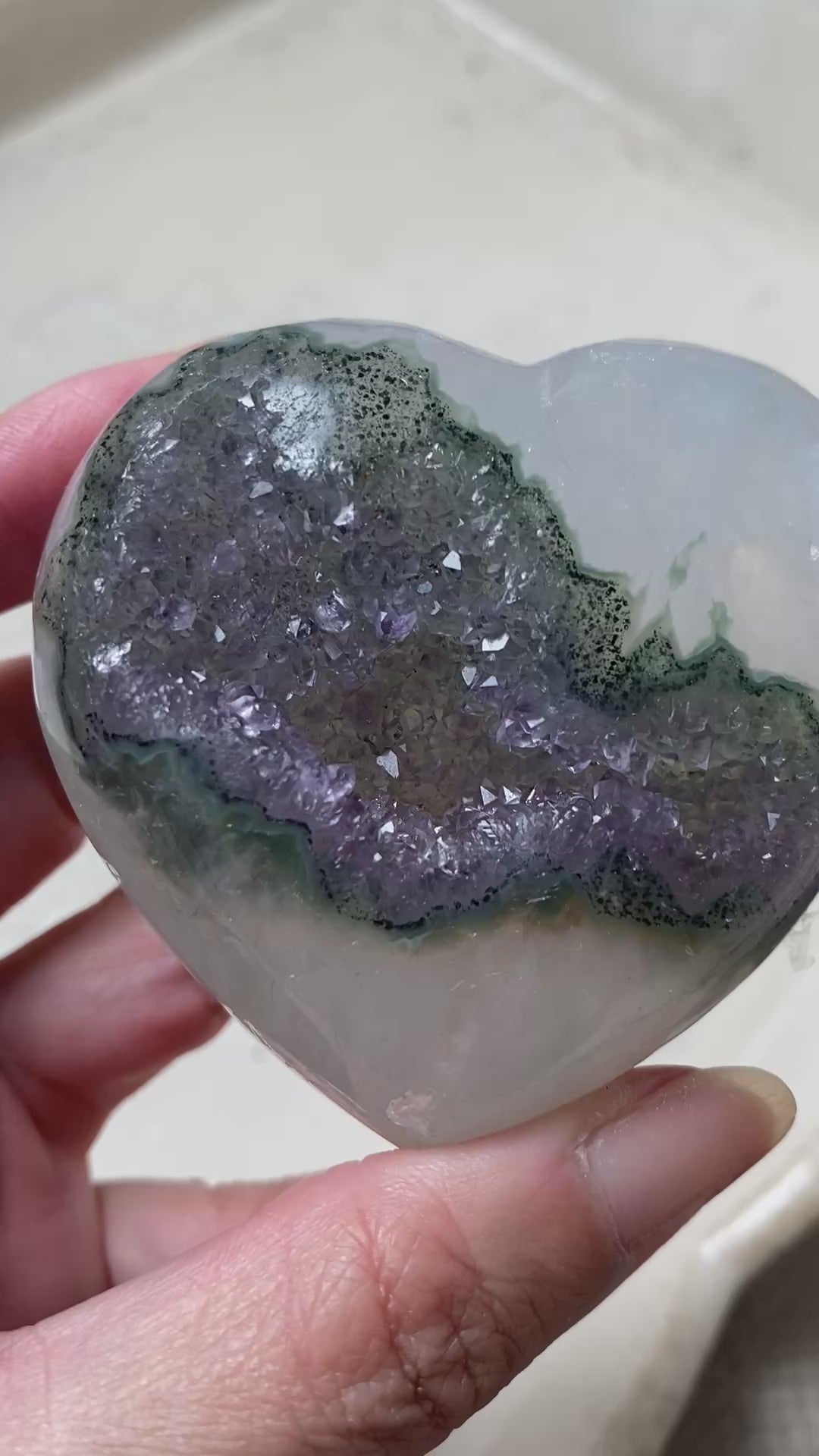 Amethyst Heart (Green and Purple)