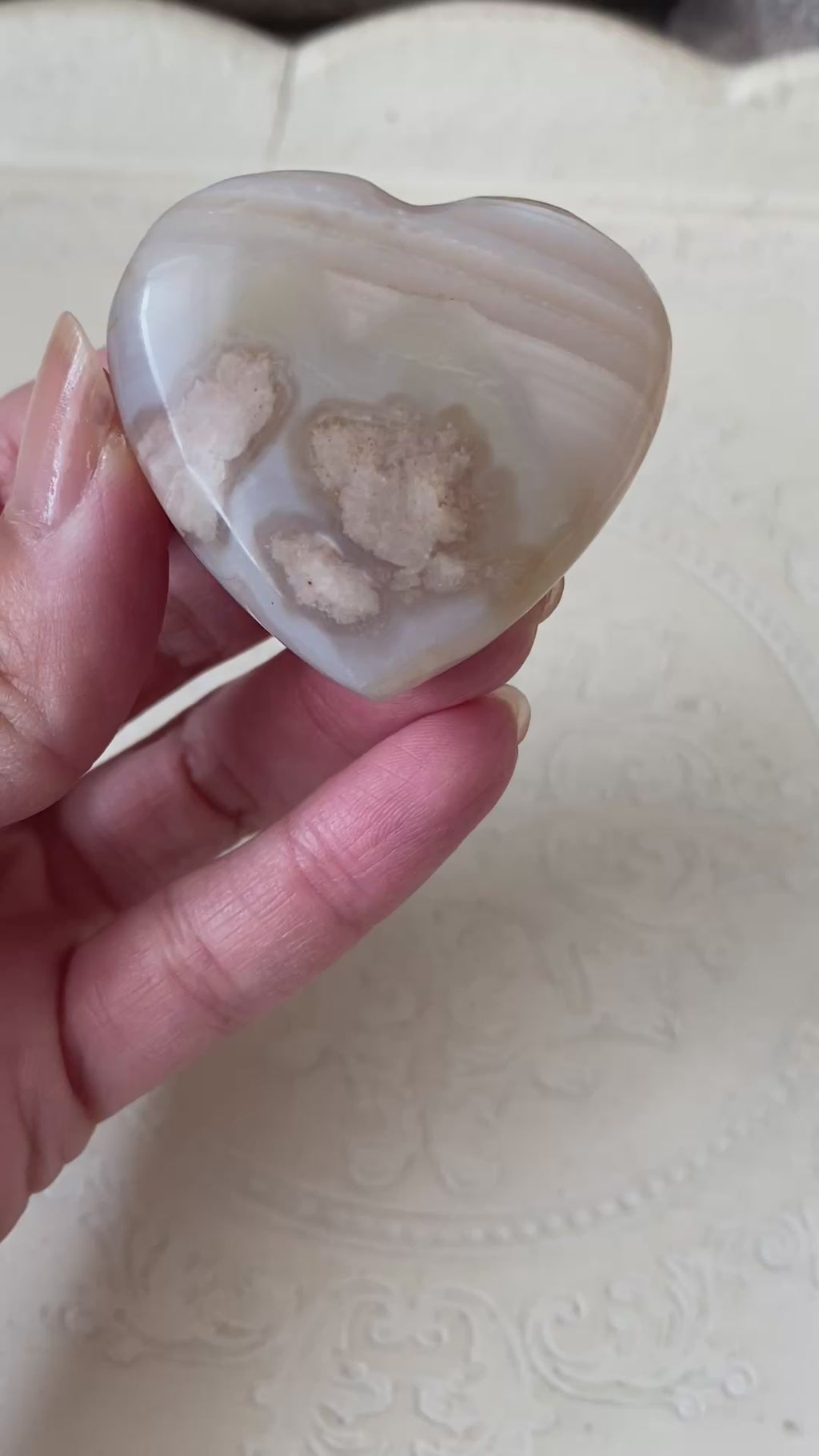 Flower Agate Heart