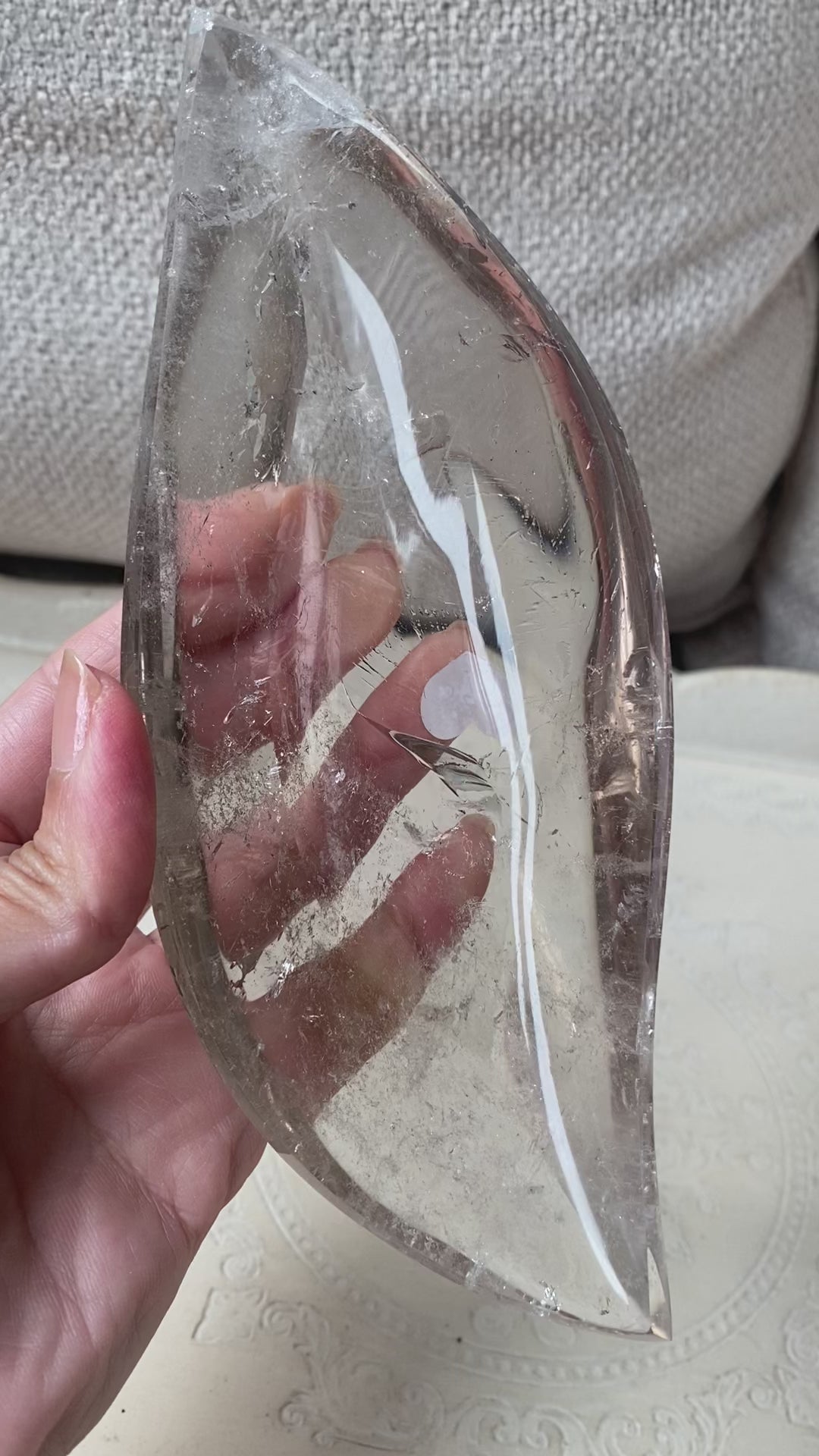Smoky Quartz Leaf-Shaped Bowl