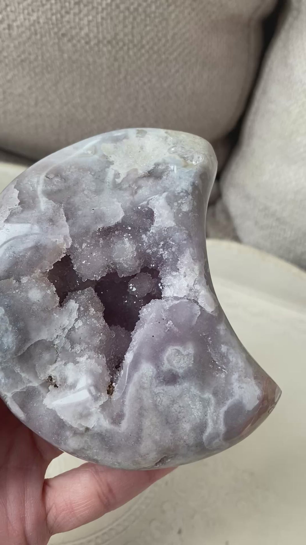 Druzy Pink Amethyst Moon
